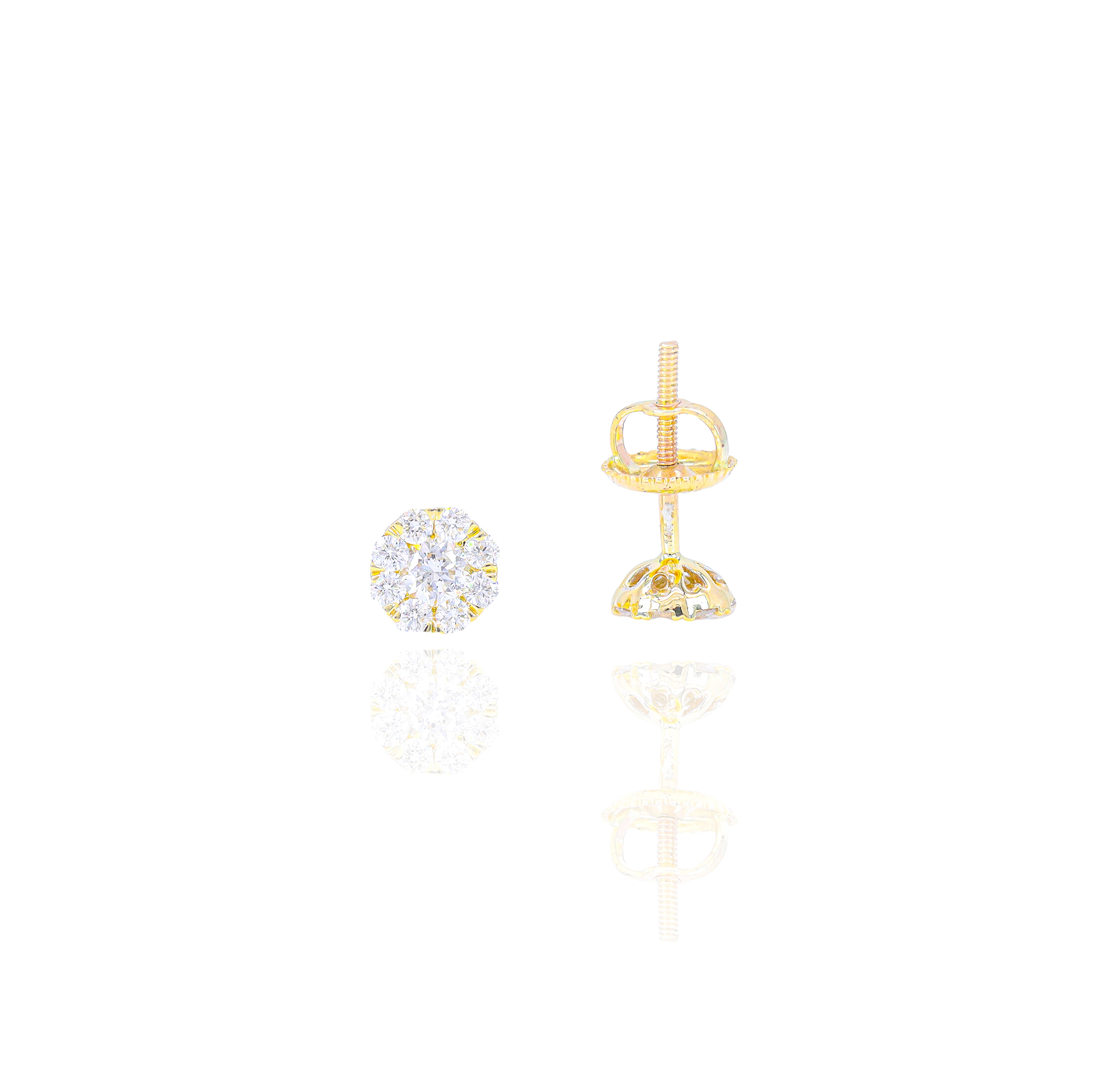 1/2 (Half) Carat Cluster Pauve Diamond Earrings
