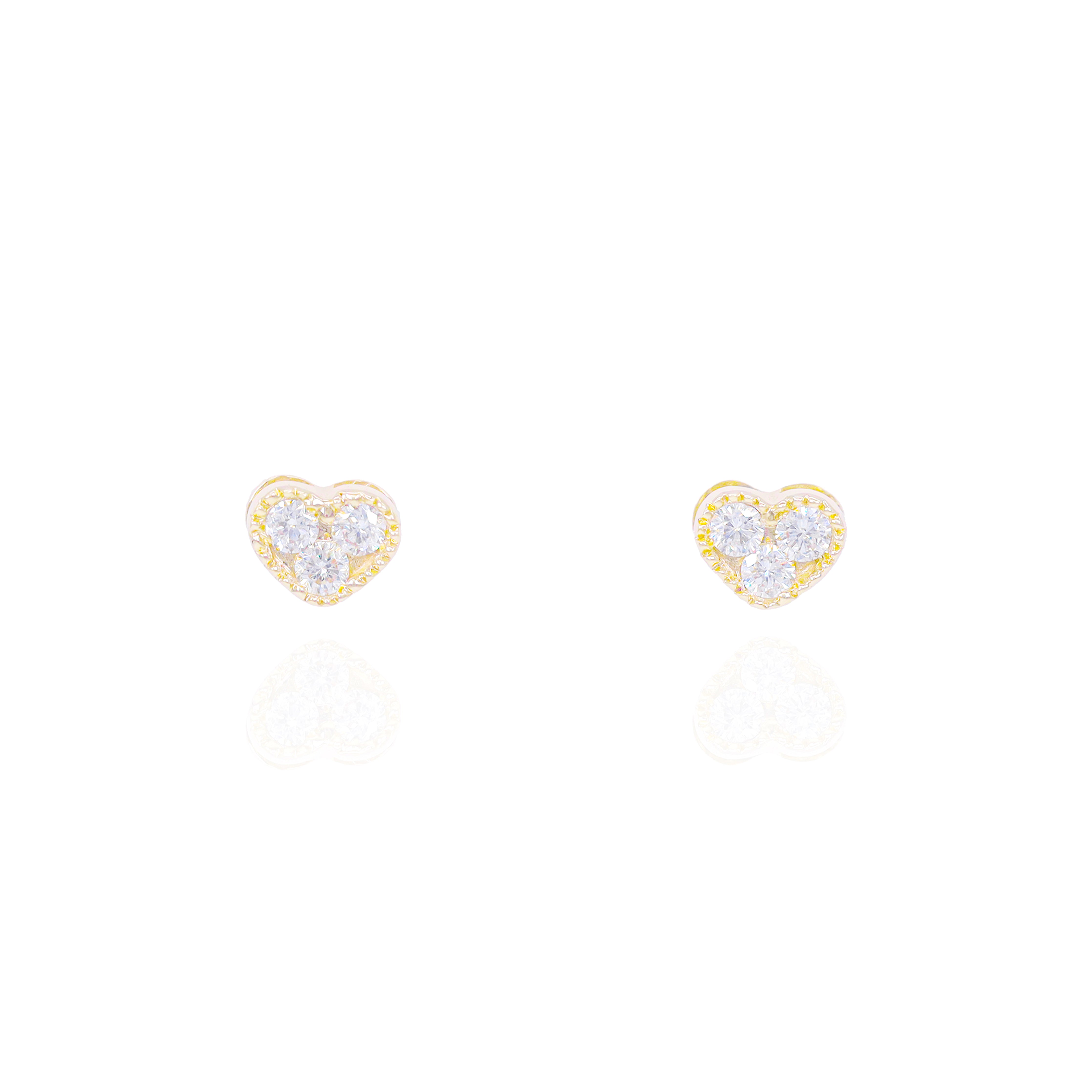 Small Bezel Diamond Heart Earrings