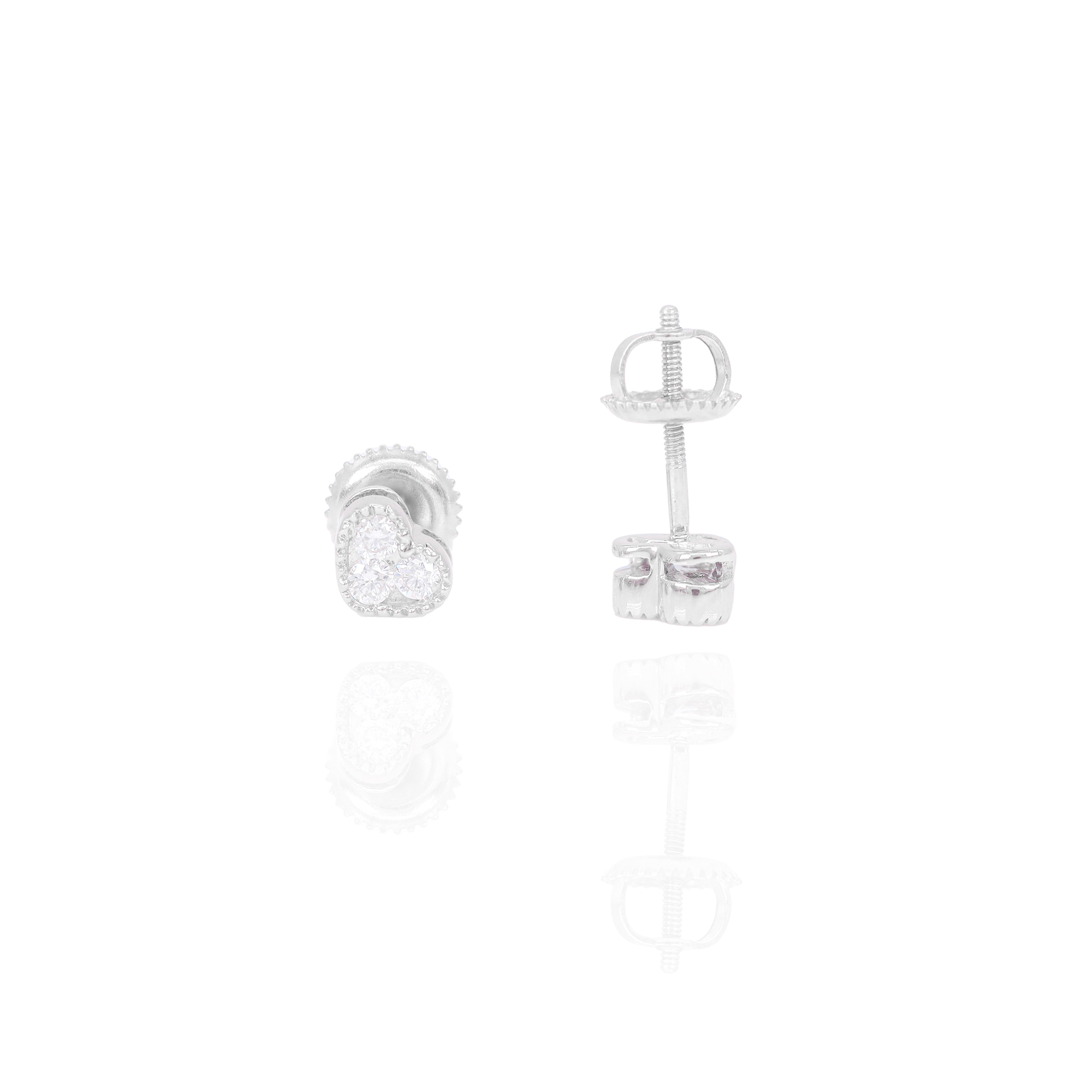 Small Bezel Diamond Heart Earrings