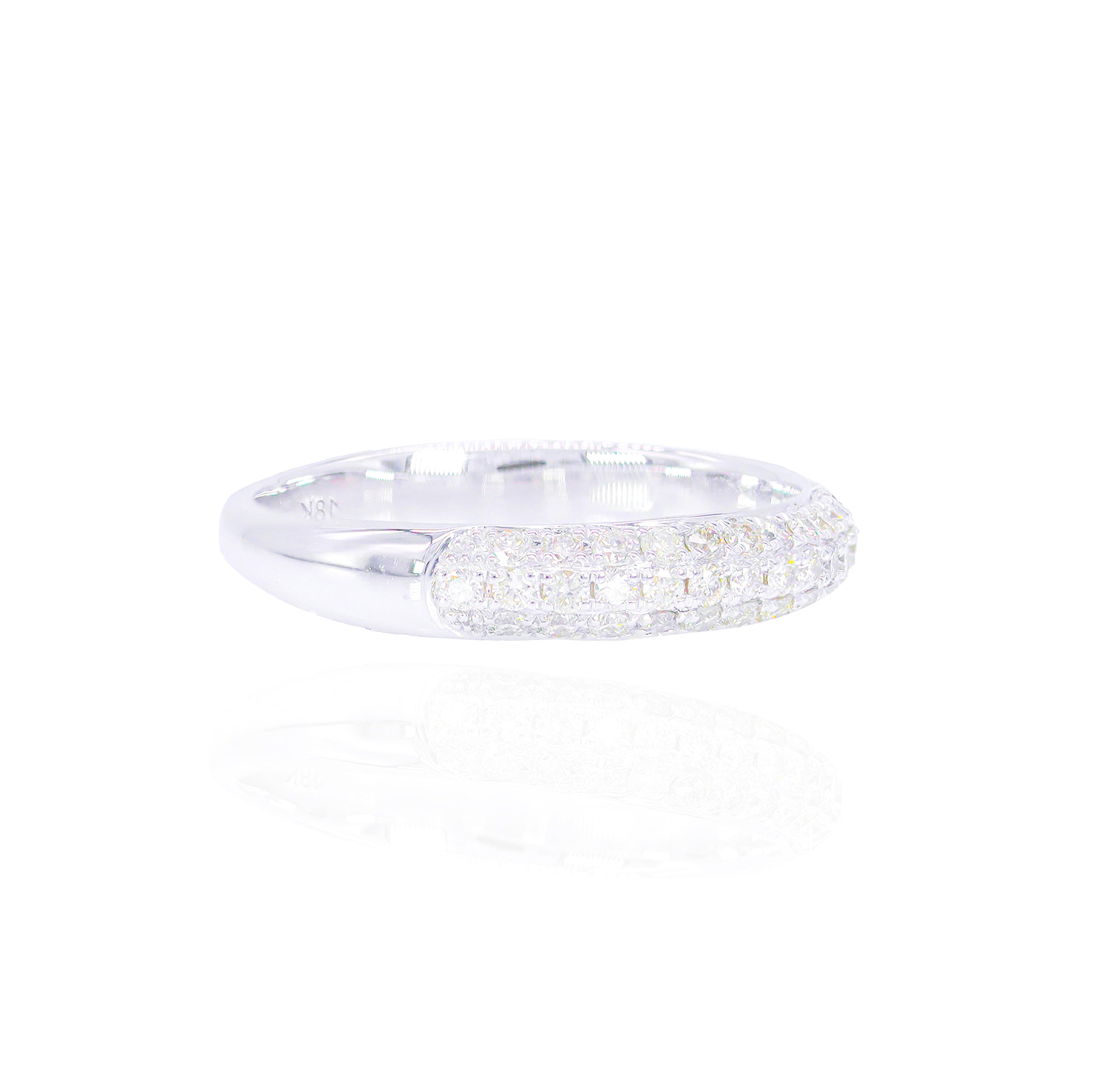 Rounded 3-Row Diamond Band