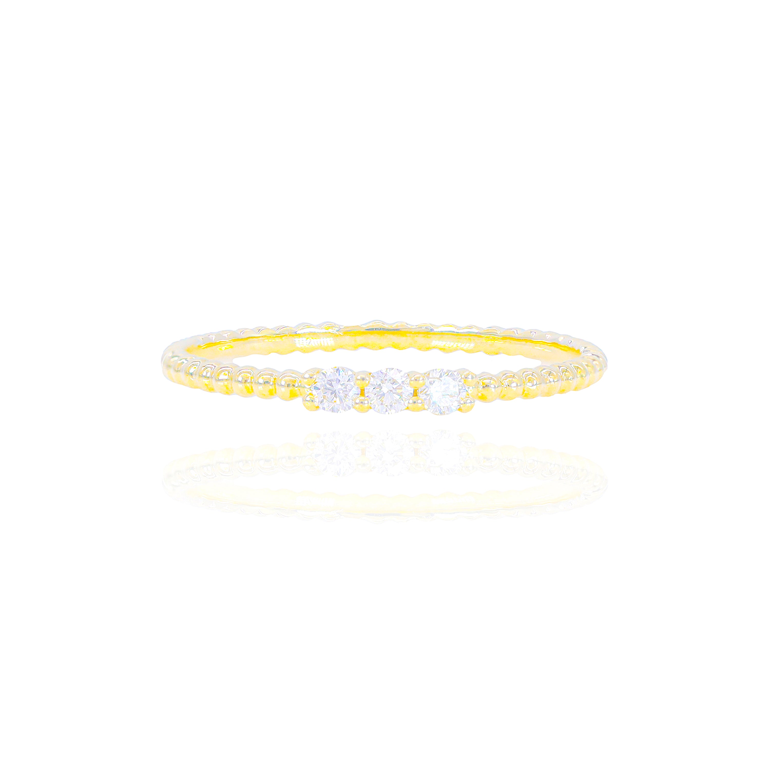 3-Stone Rounded Edge Style Diamond Ring