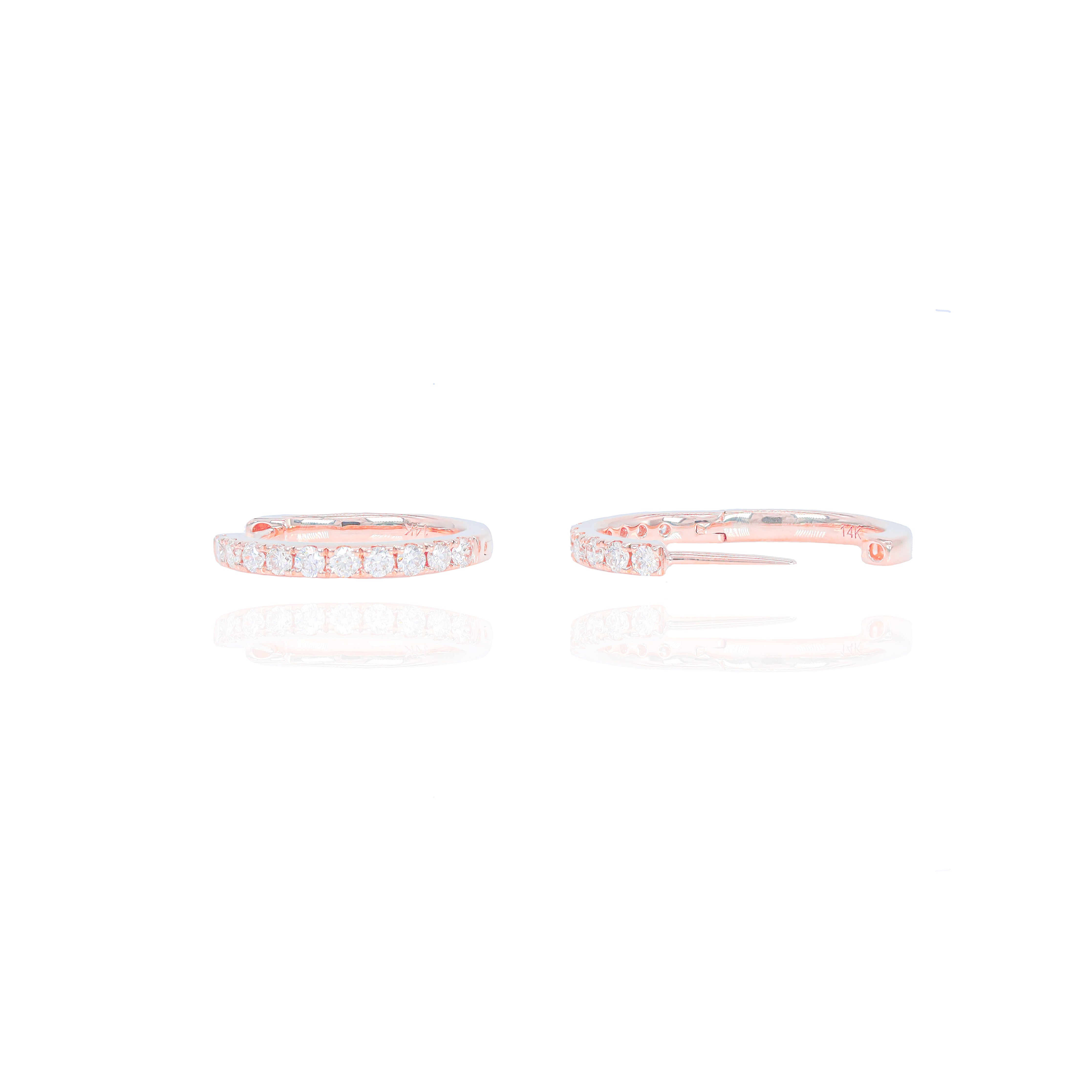 Small Diamond Hoop Earrings