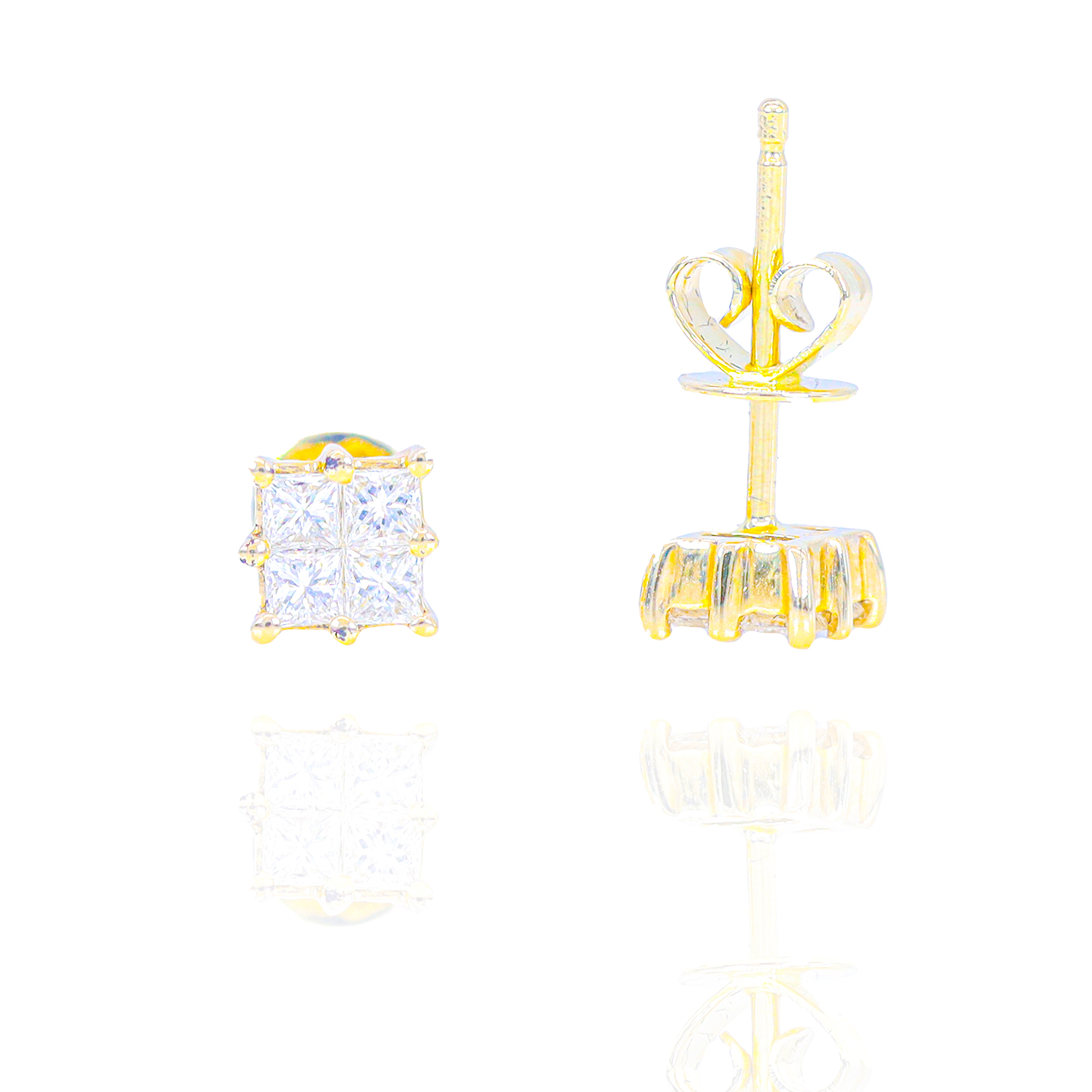 Princess Cut Diamond Earrings