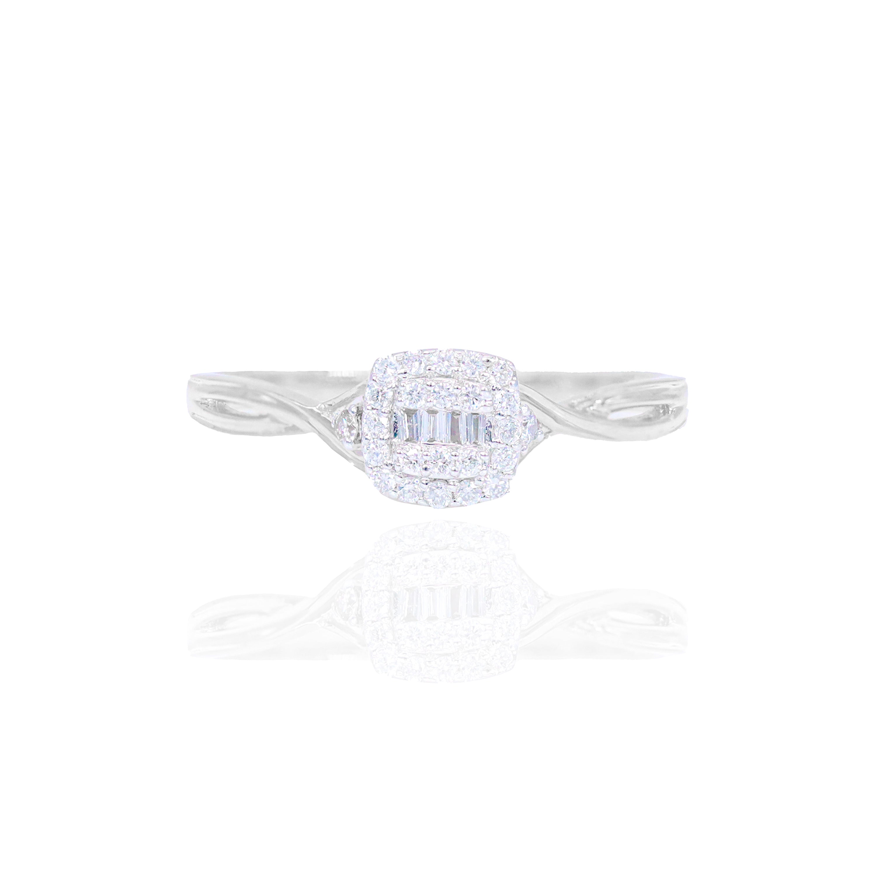 Dainty Princess Shaped Engagement Ring