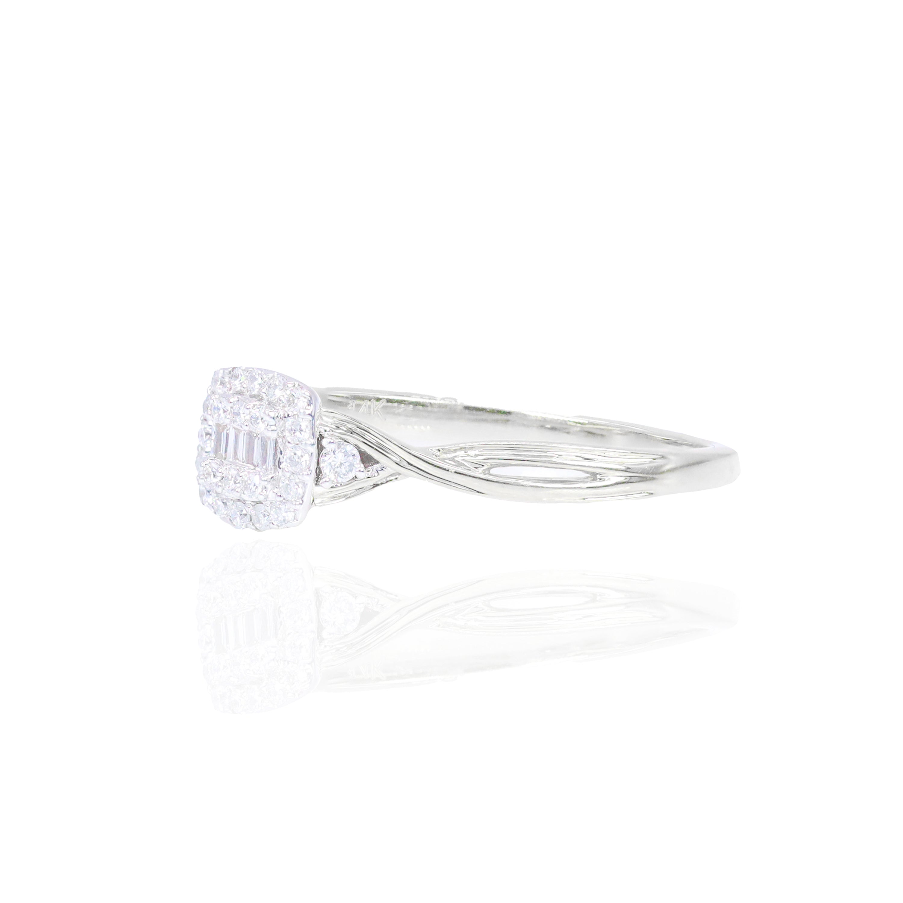 Dainty Princess Shaped Engagement Ring