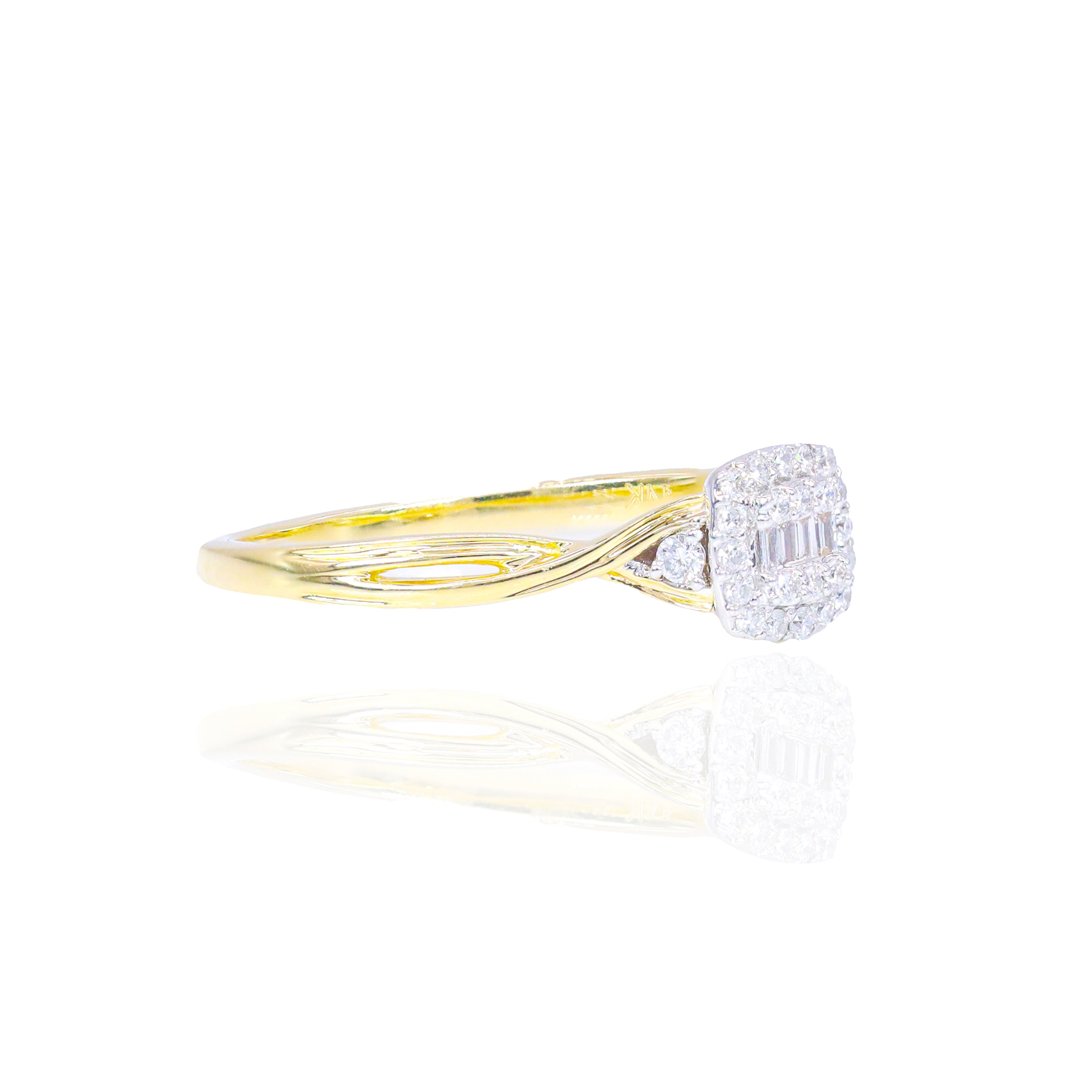 Dainty Princess Shaped Engagement Ring