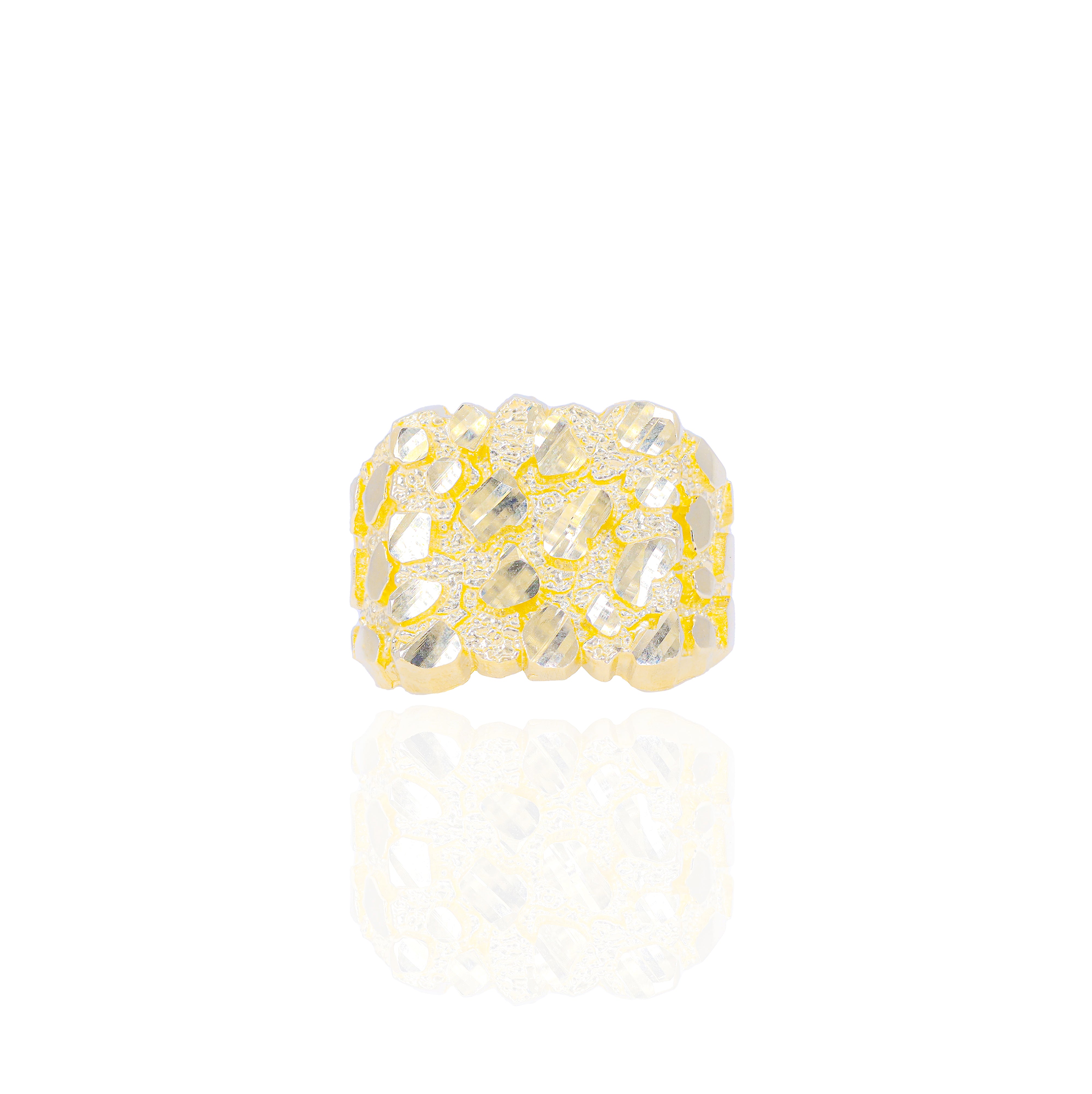 10KT Solid Gold Nugget Cut Ring