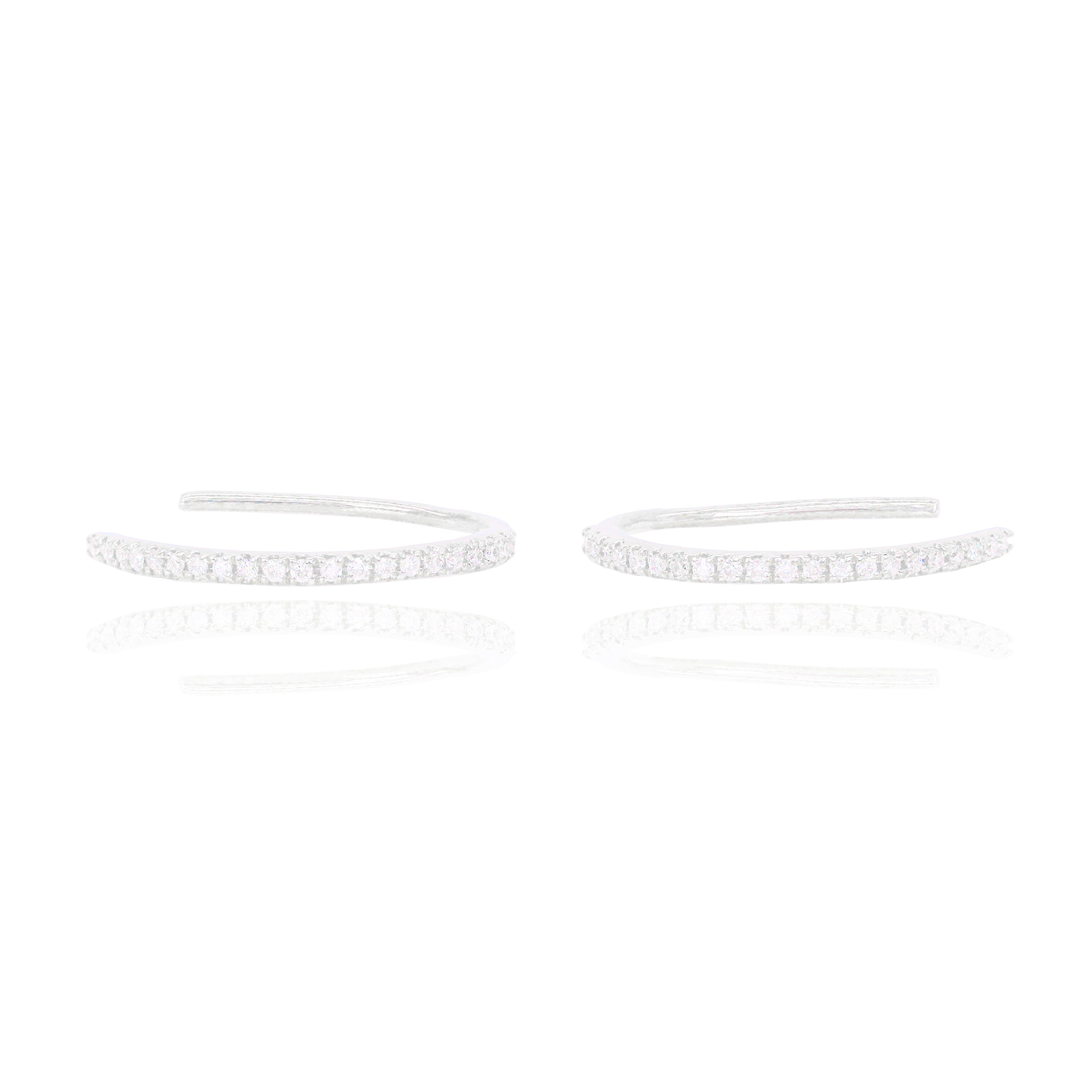 Thin Diamond Hoop Earrings