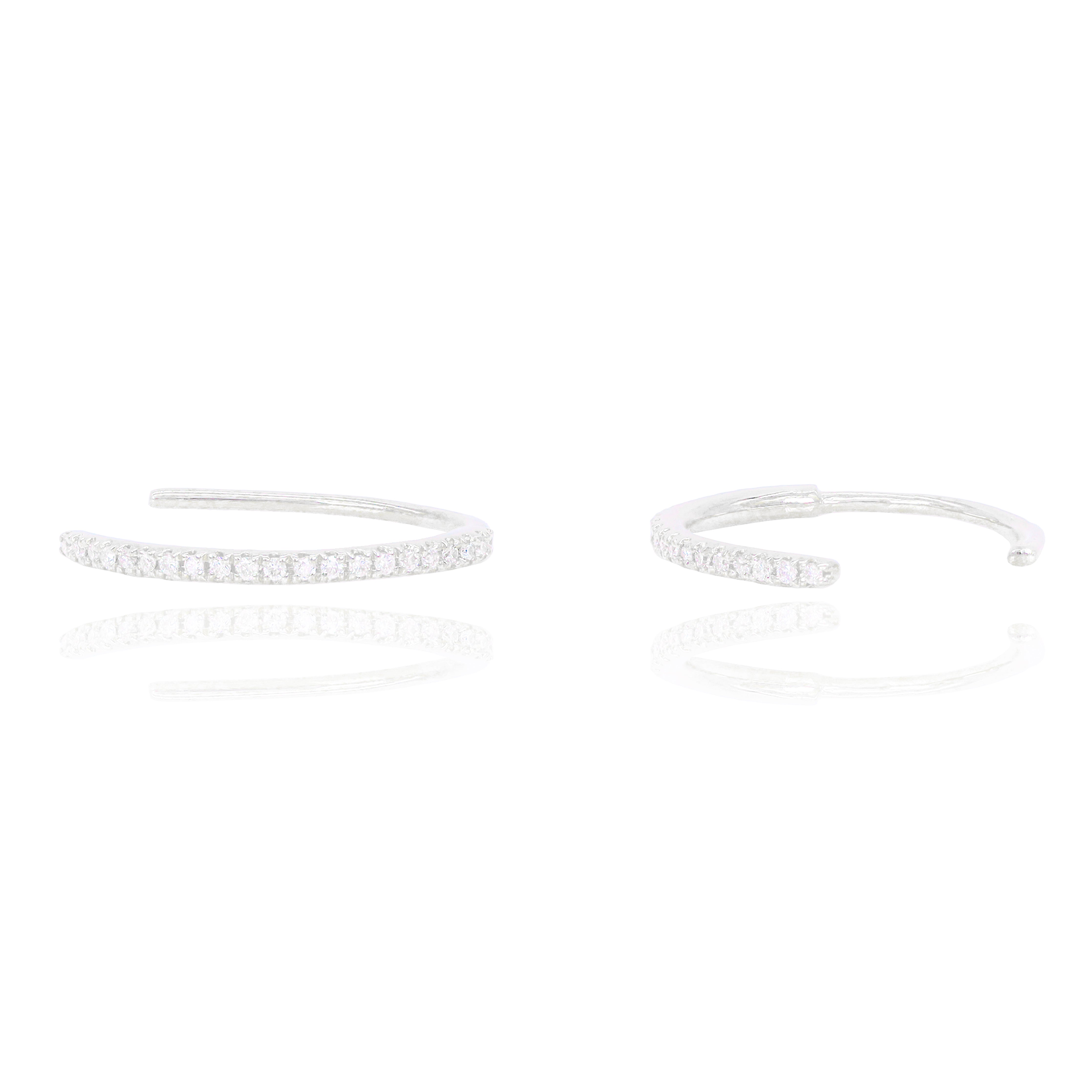 Thin Diamond Hoop Earrings
