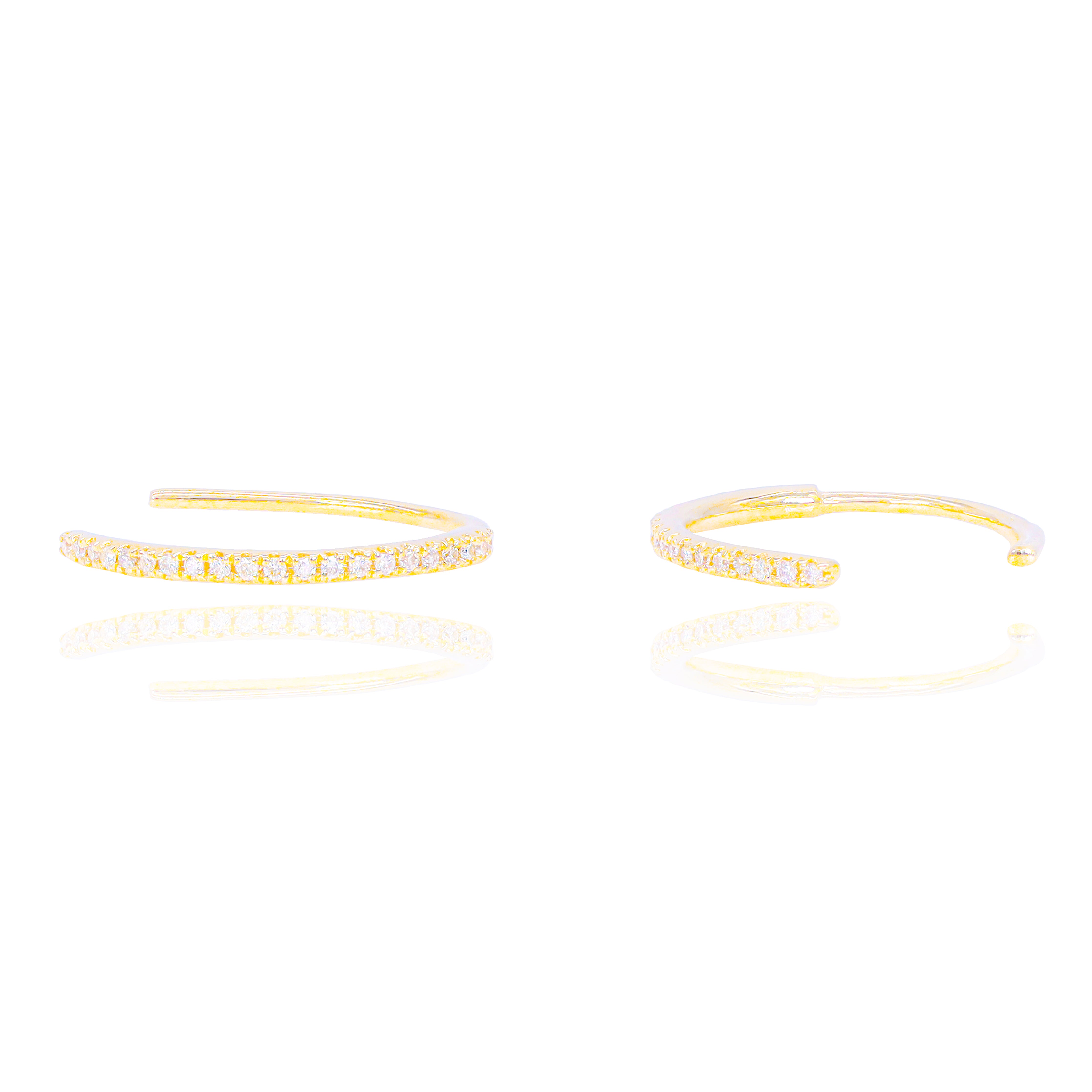Thin Diamond Hoop Earrings