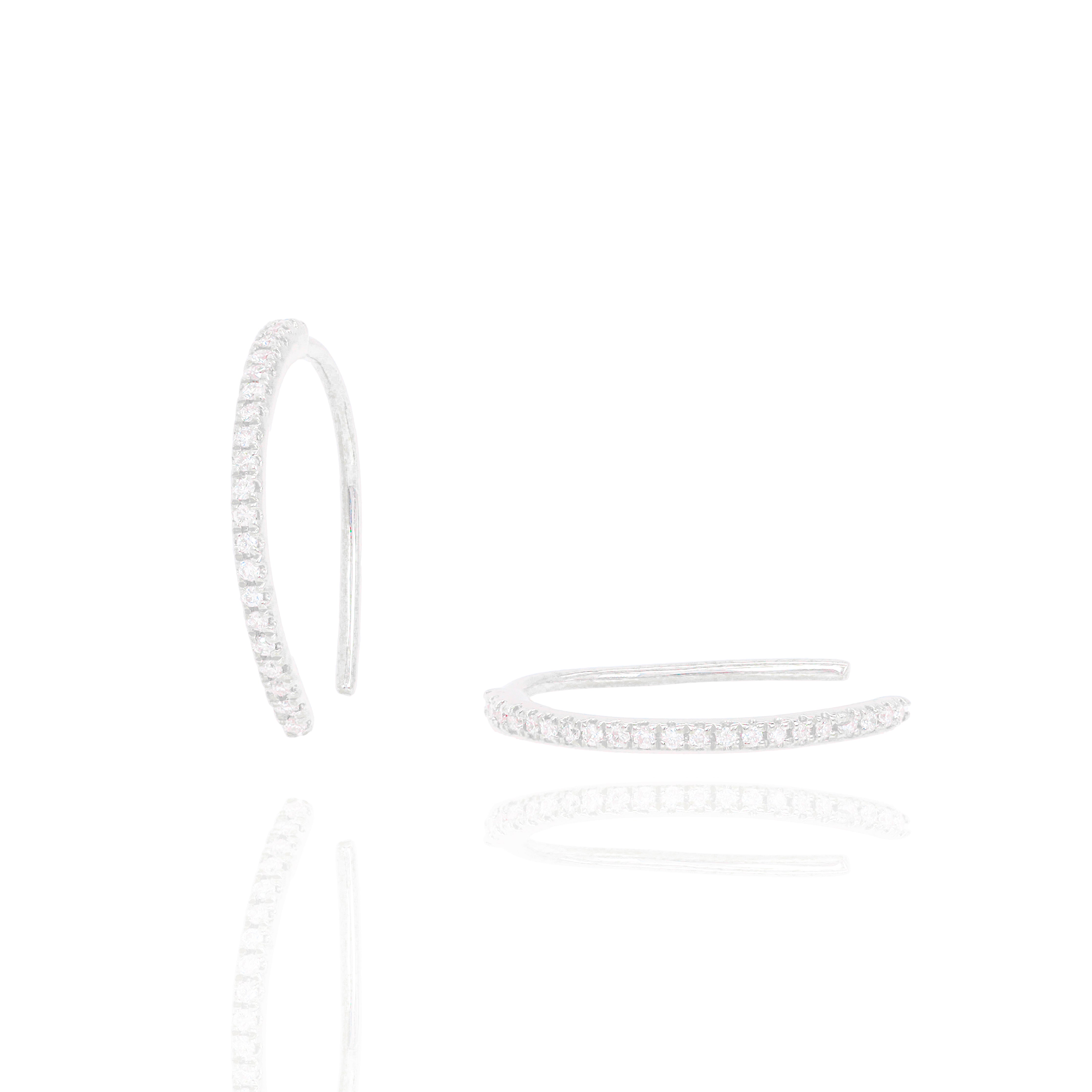 Thin Diamond Hoop Earrings