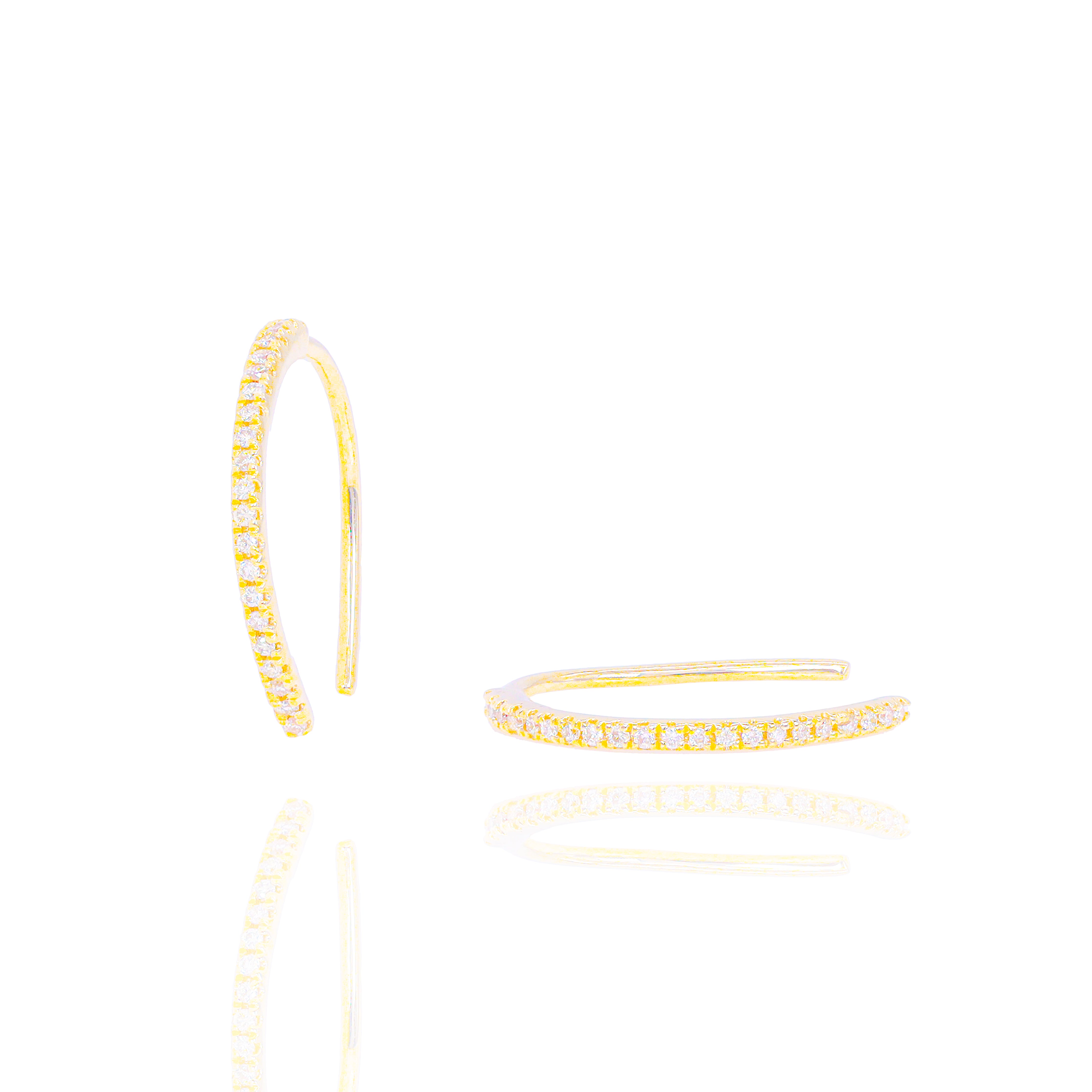 Thin Diamond Hoop Earrings