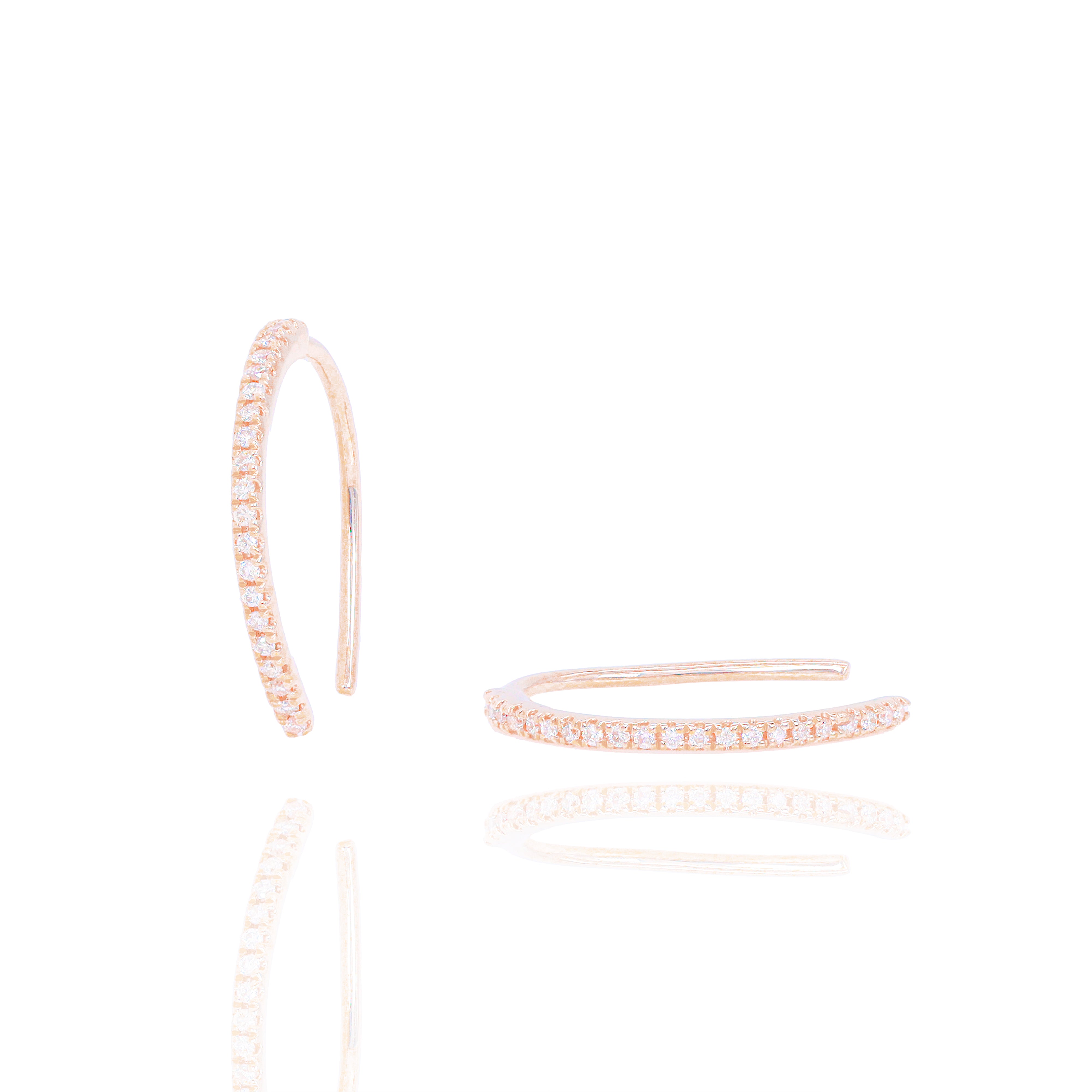 Thin Diamond Hoop Earrings