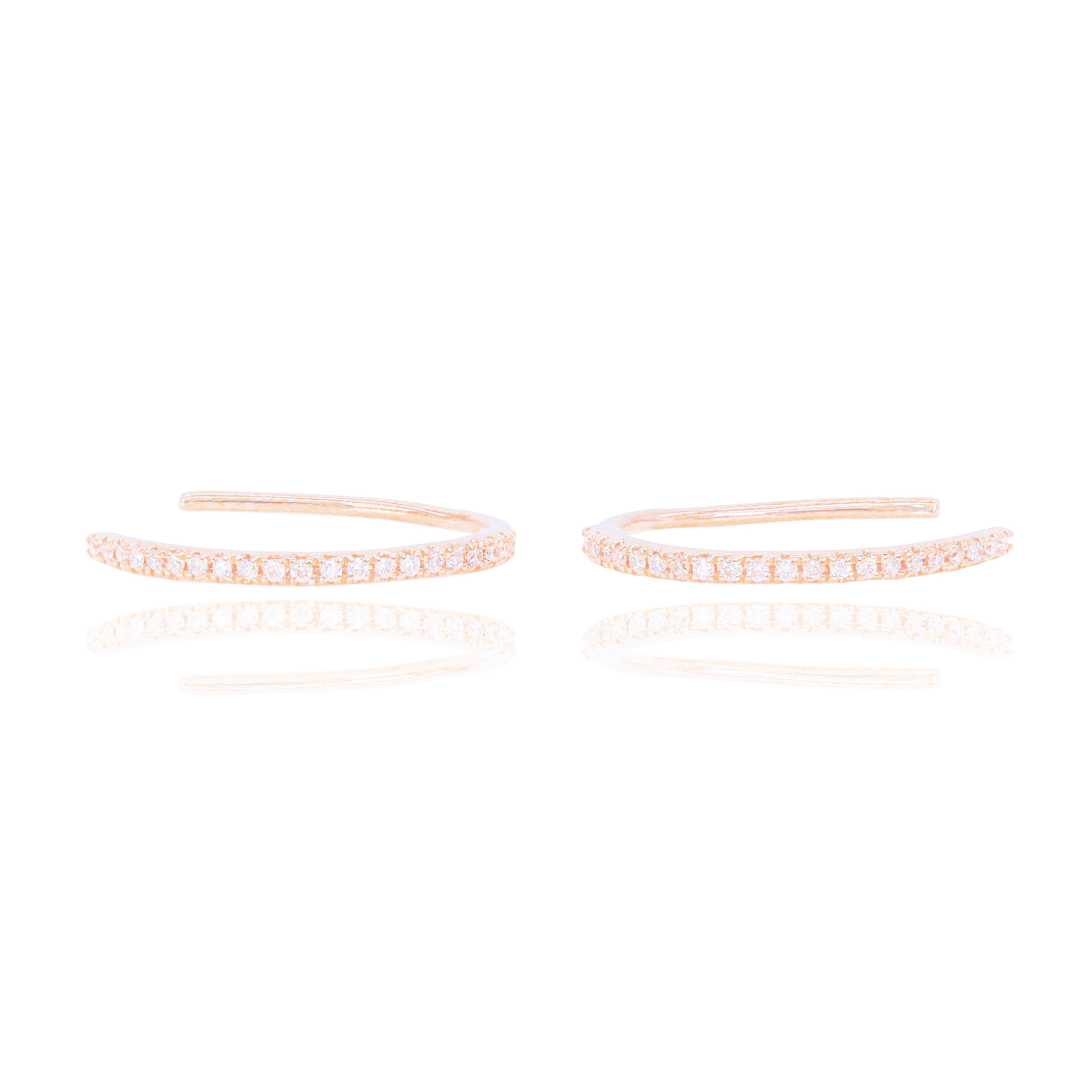 Thin Diamond Hoop Earrings