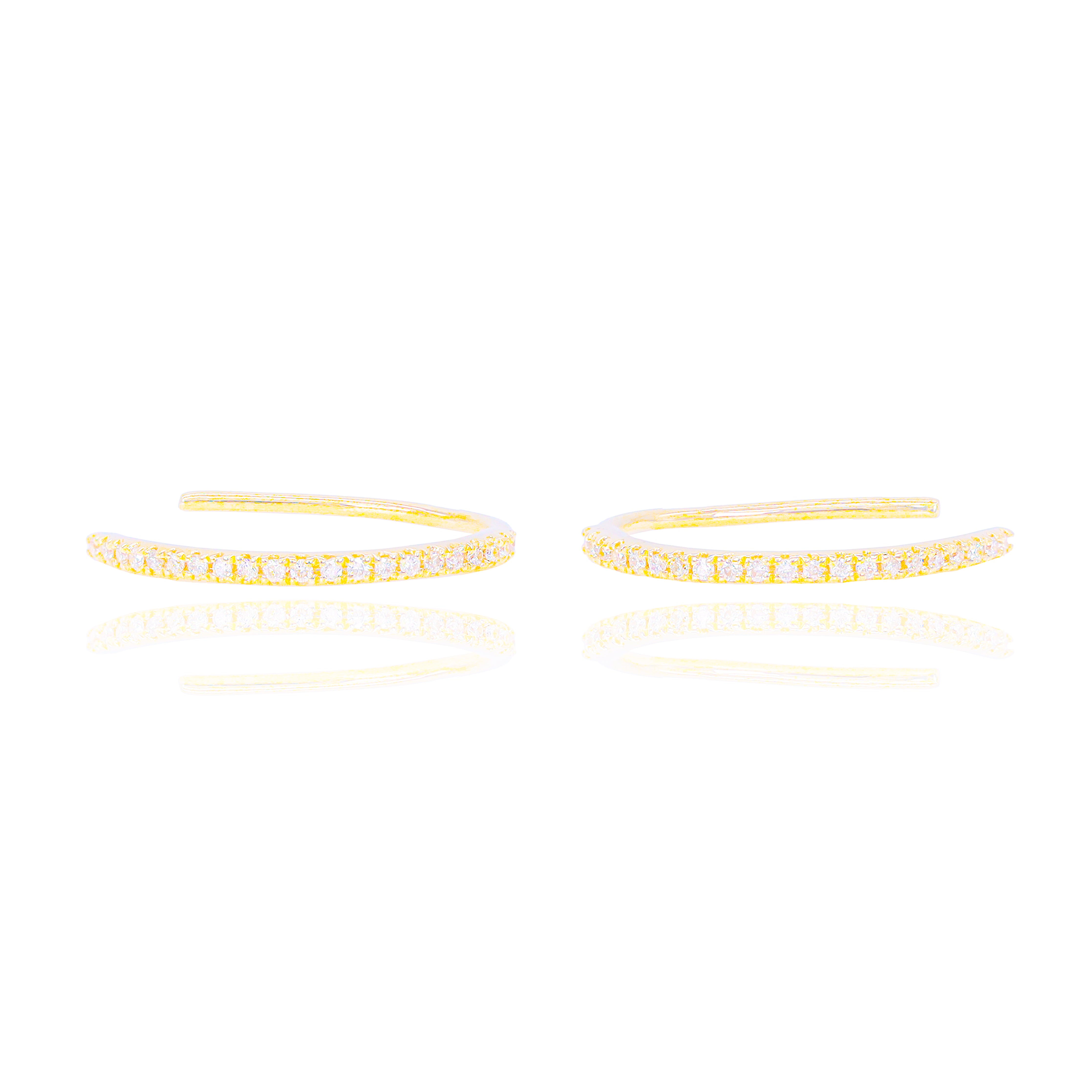 Thin Diamond Hoop Earrings