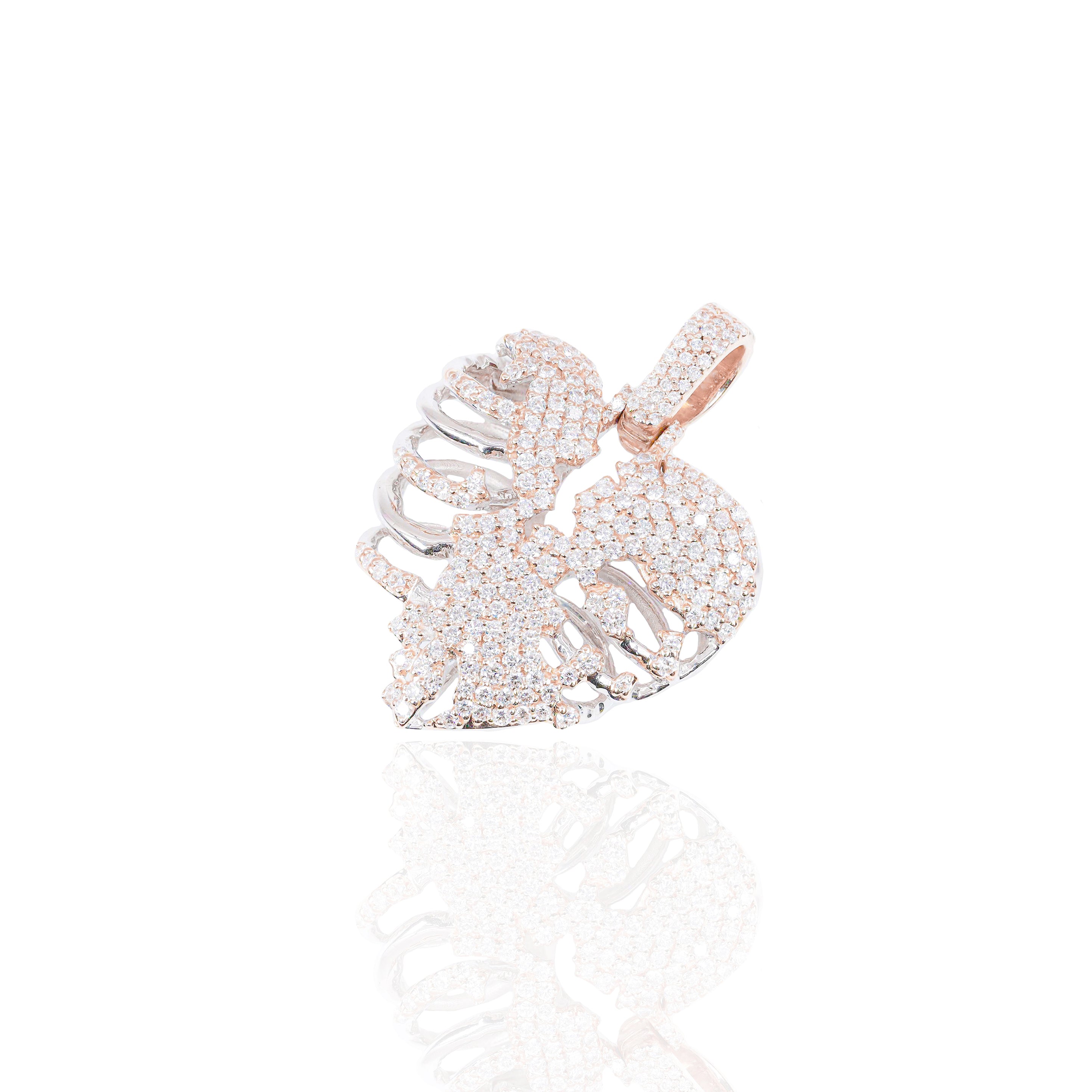 Diamond Heart Skeleton Pendant (Mid-Size)