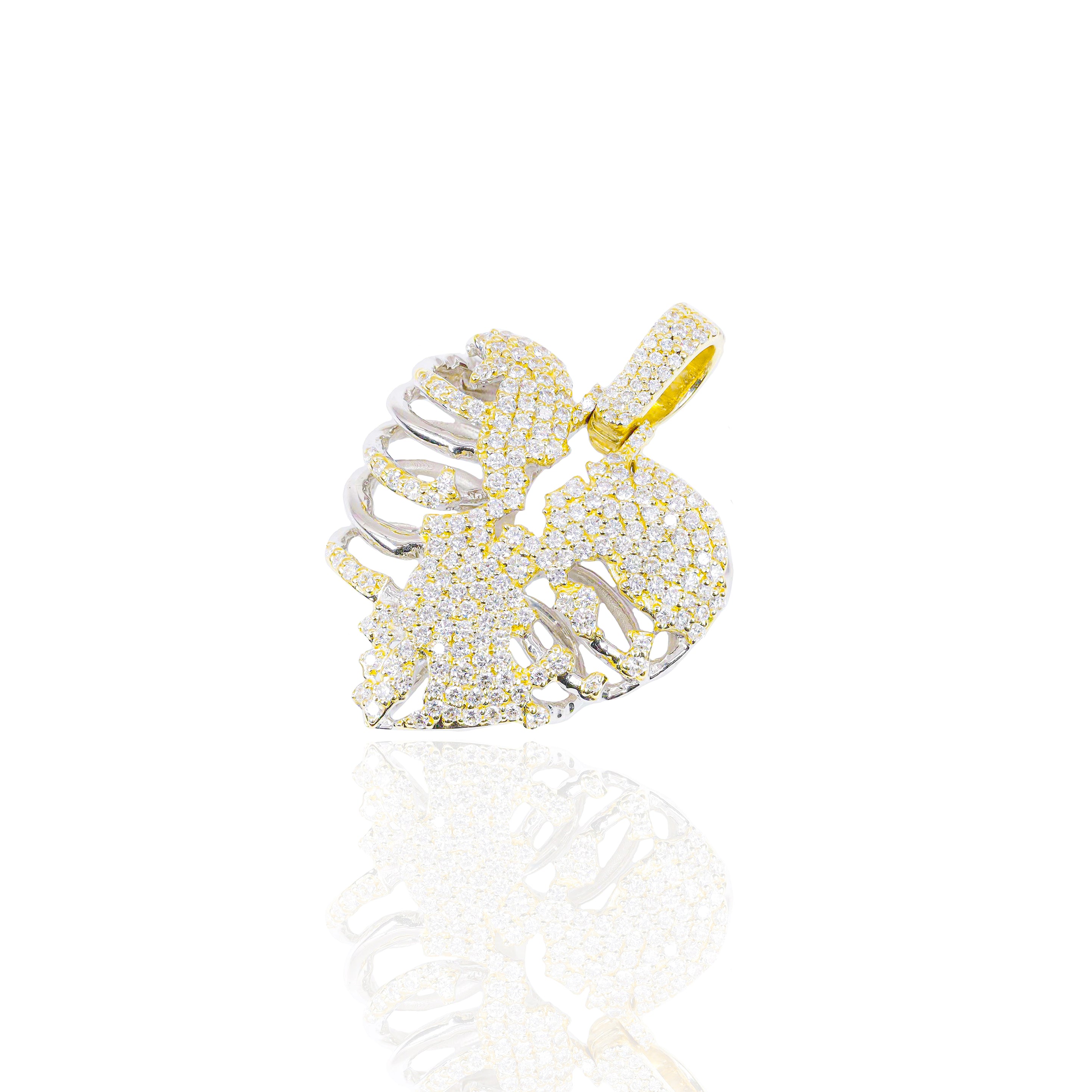 Diamond Heart Skeleton Pendant (Mid-Size)