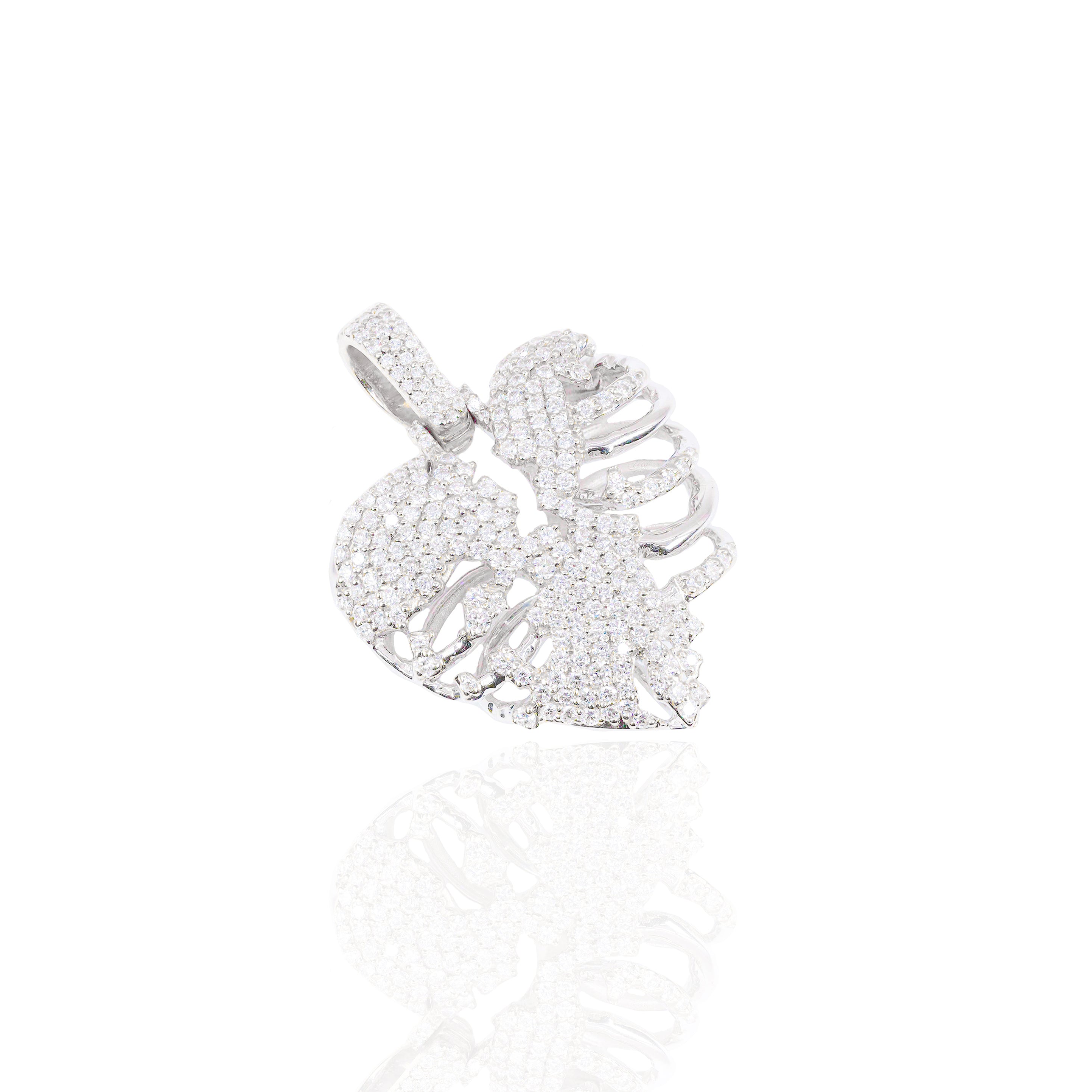 Diamond Heart Skeleton Pendant (Mid-Size)