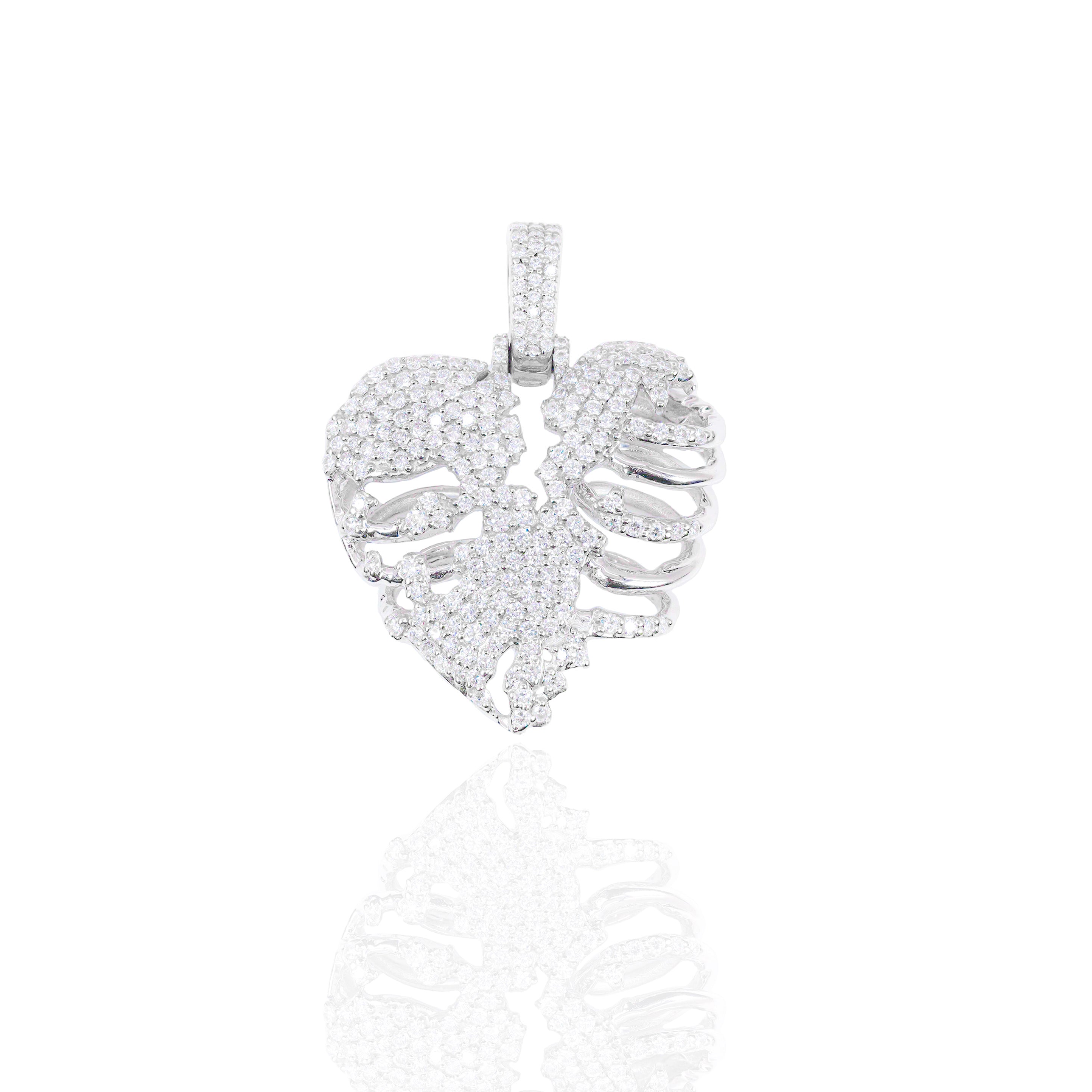 Diamond Heart Skeleton Pendant (Mid-Size)