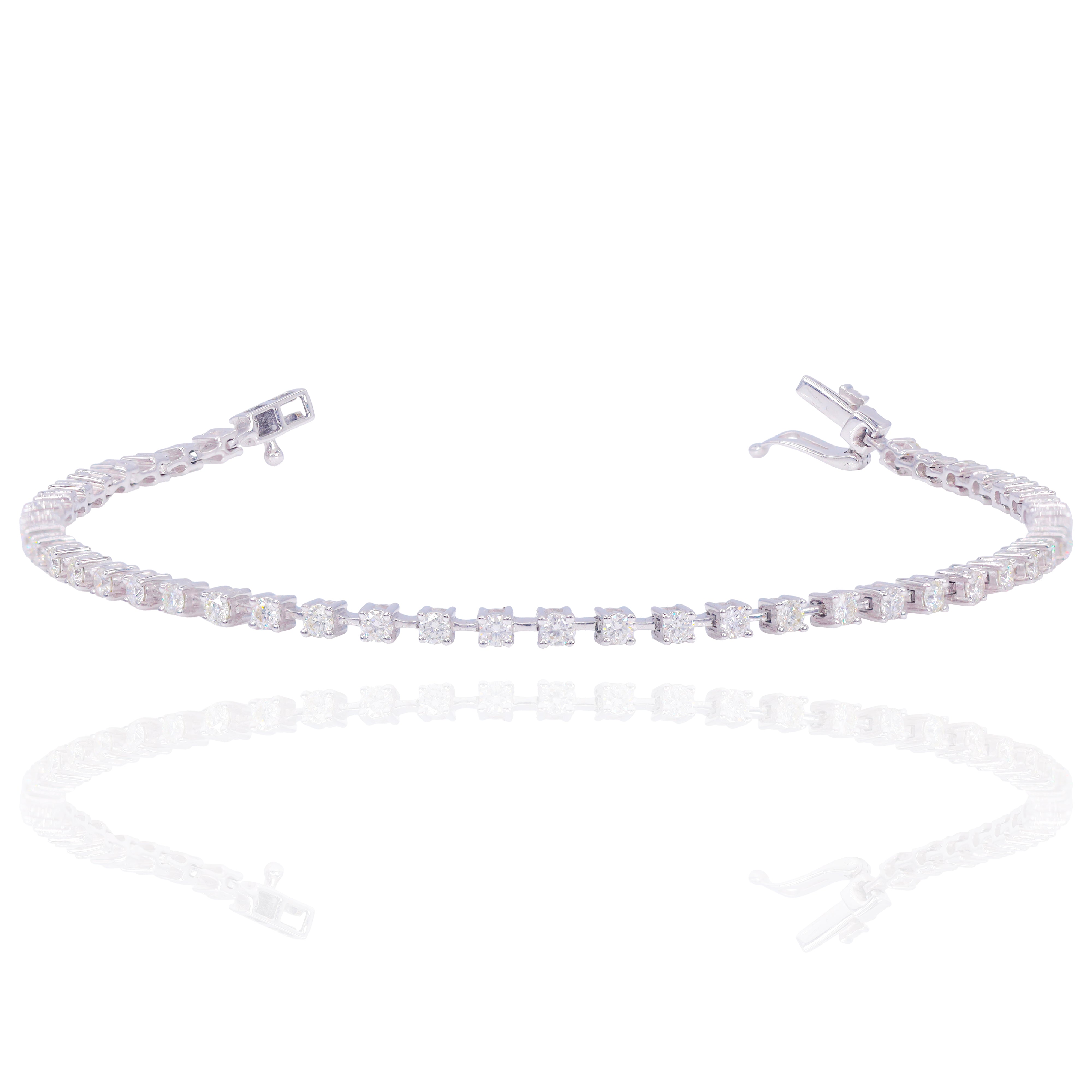 3.5-Pointer Round Basket Set Diamond Tennis Bracelet