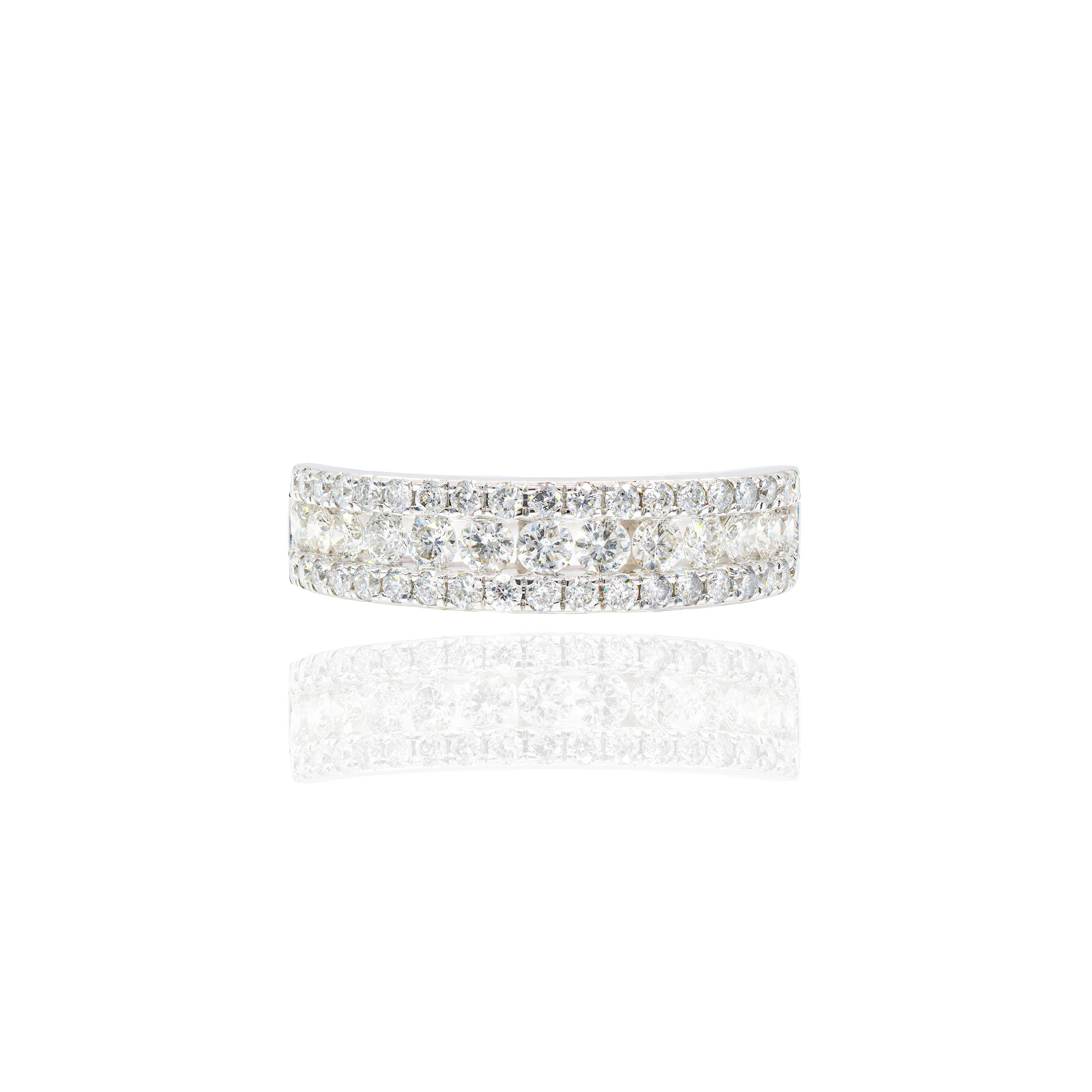 Round Diamond Engagement Ring & Band with Men's Band (TRIO-SET)