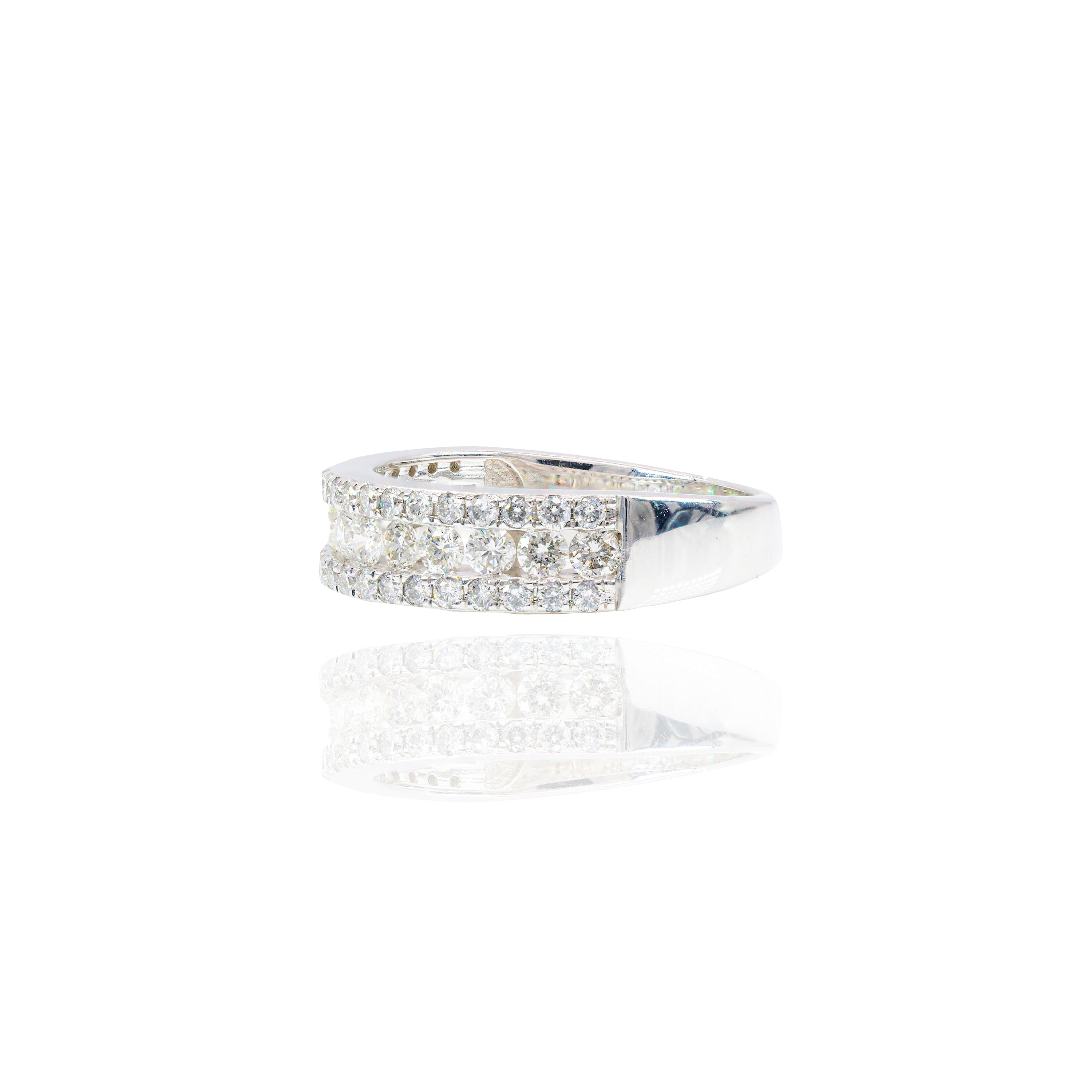 Round Diamond Engagement Ring & Band with Men's Band (TRIO-SET)