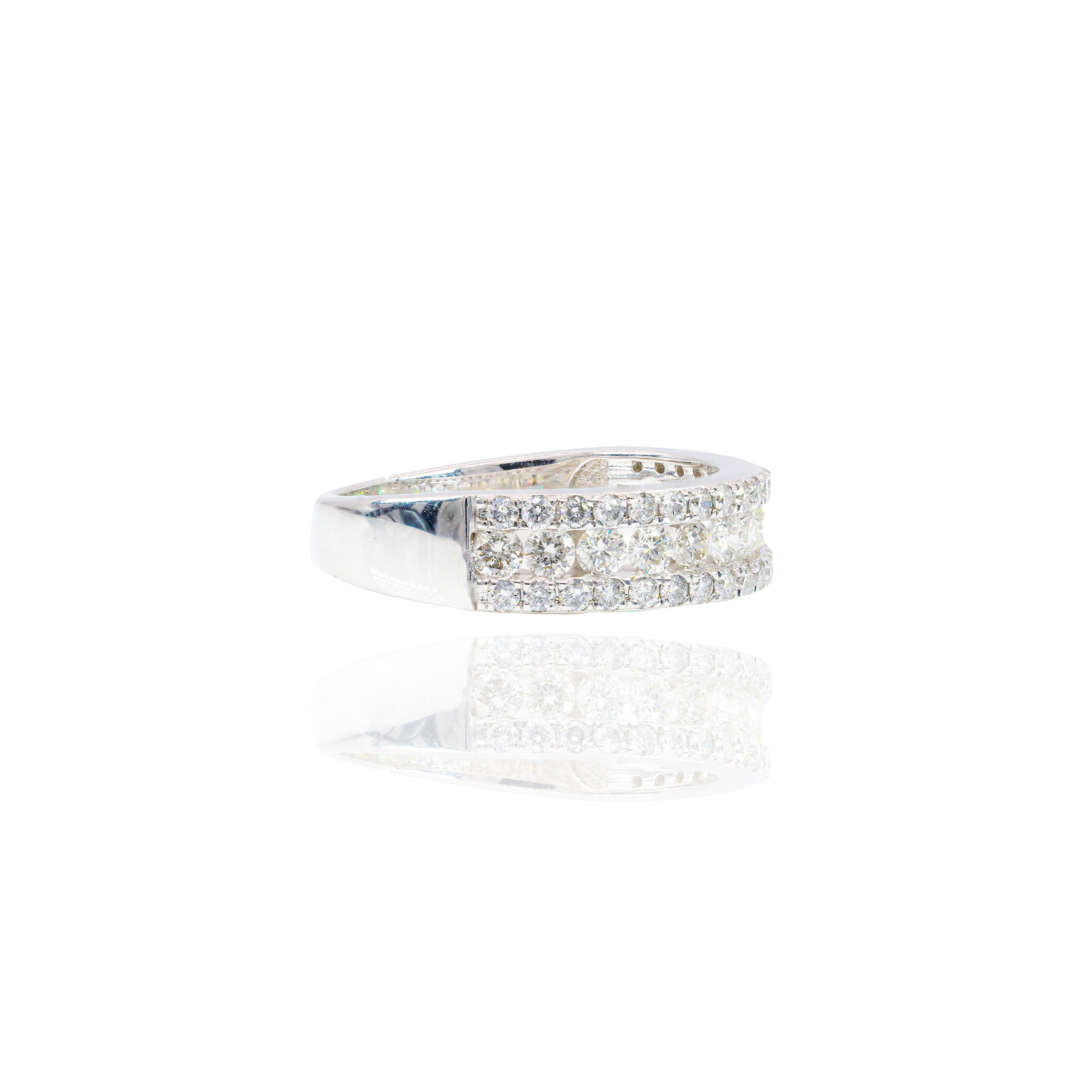 Round Diamond Engagement Ring & Band with Men's Band (TRIO-SET)
