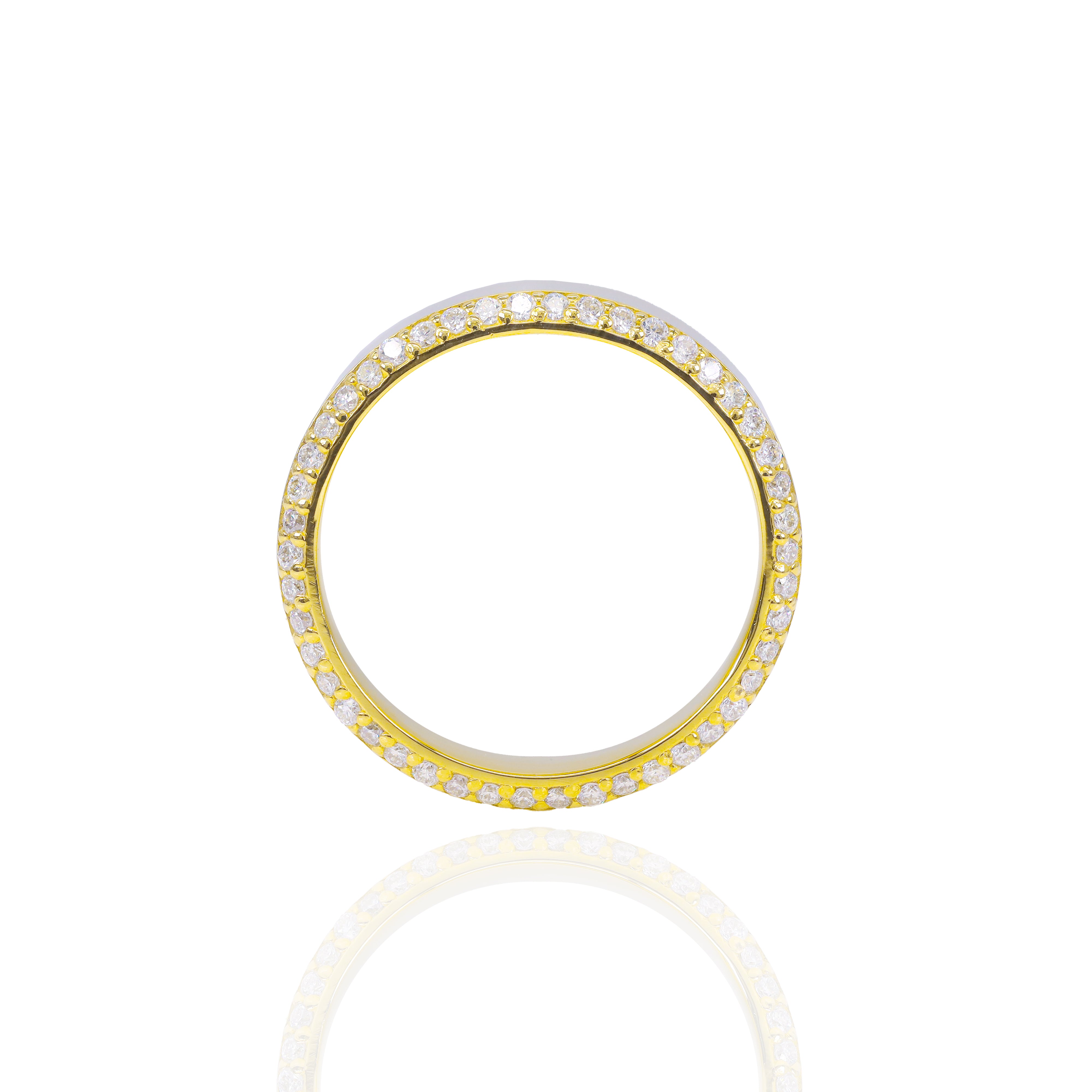 Beveled Border Two Diamond Row Men's Band