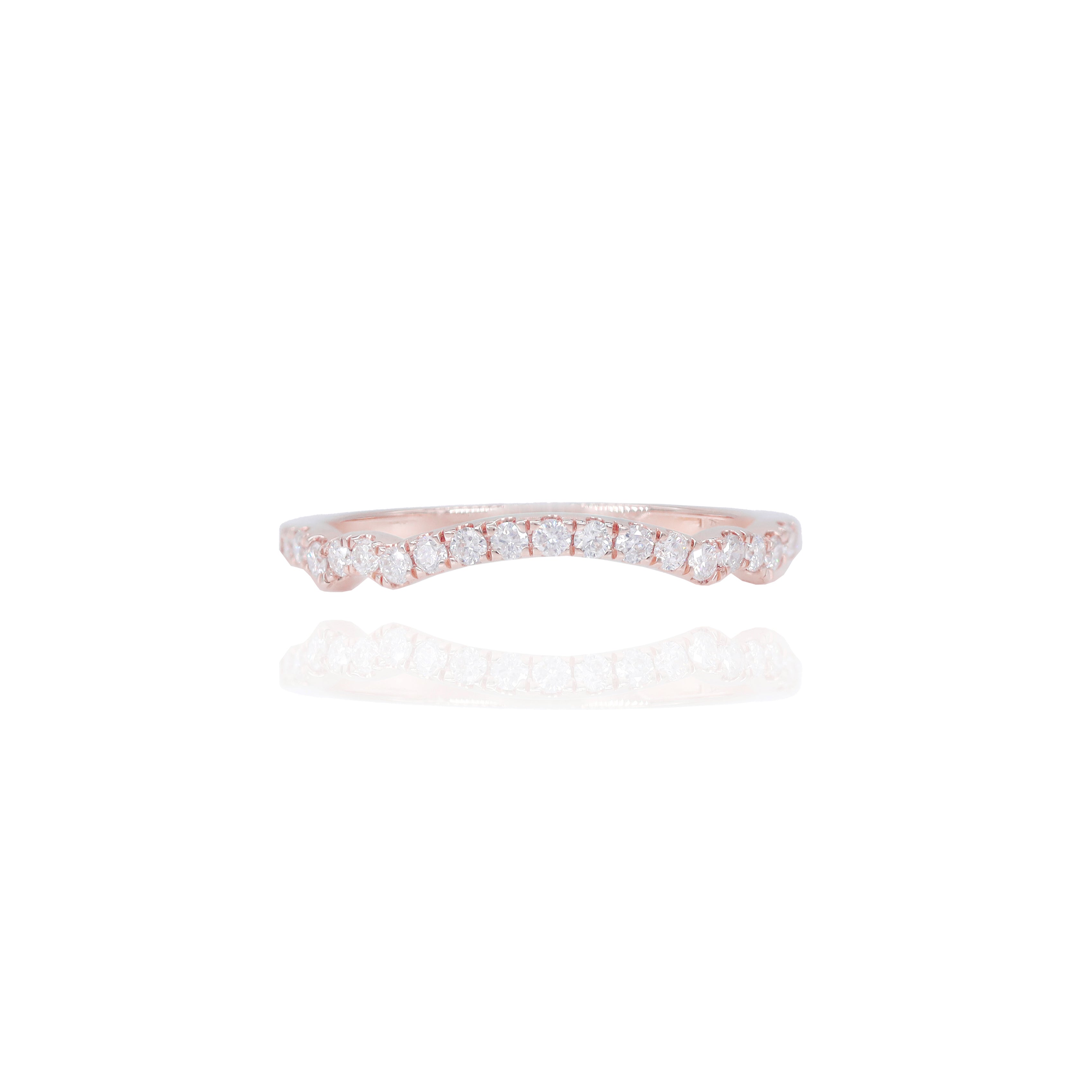 Princess Shaped Diamond Engagement Ring with Halo and Woven Shank & Band