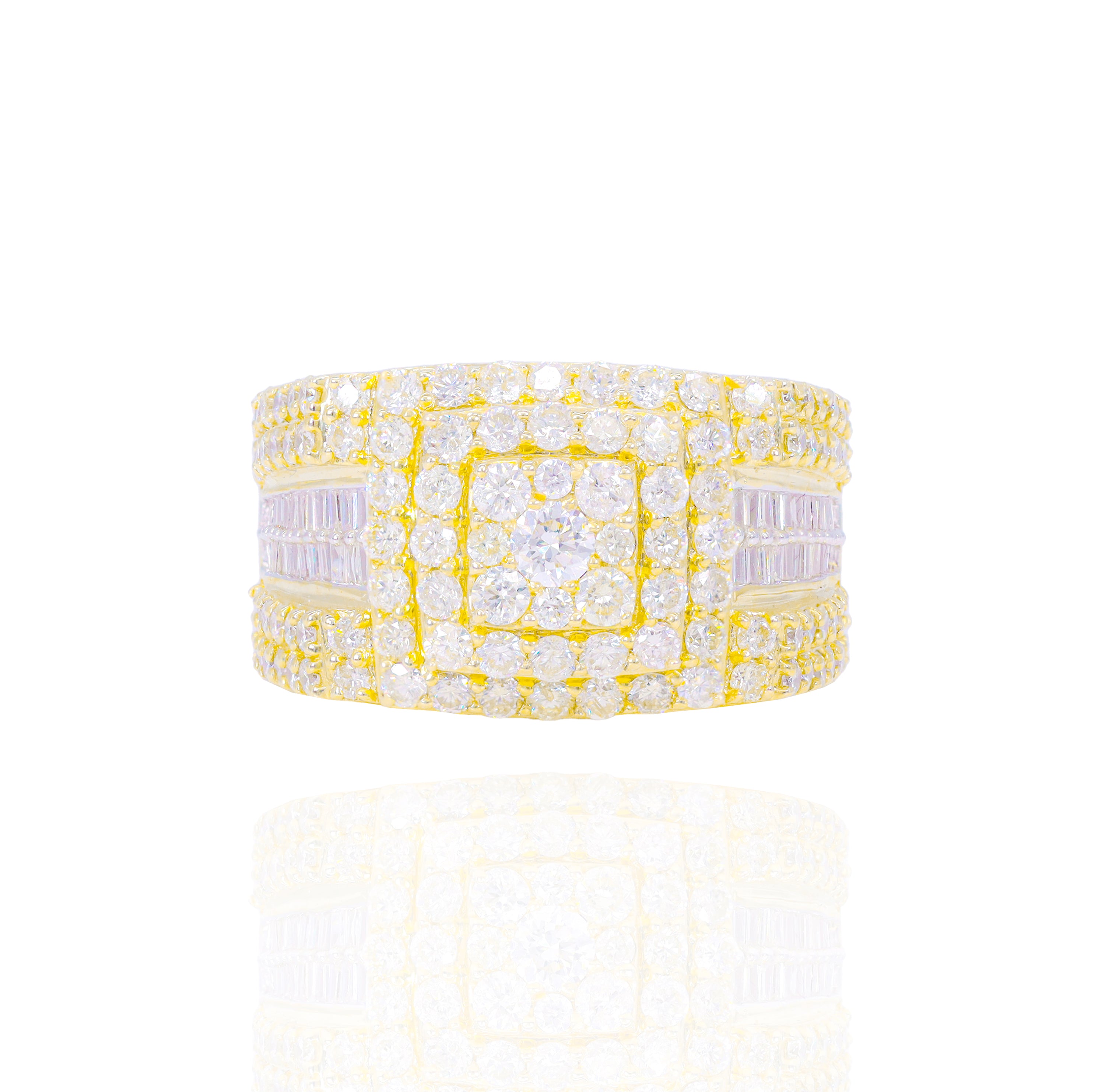 Stacked Center Cluster Championship Diamond Ring