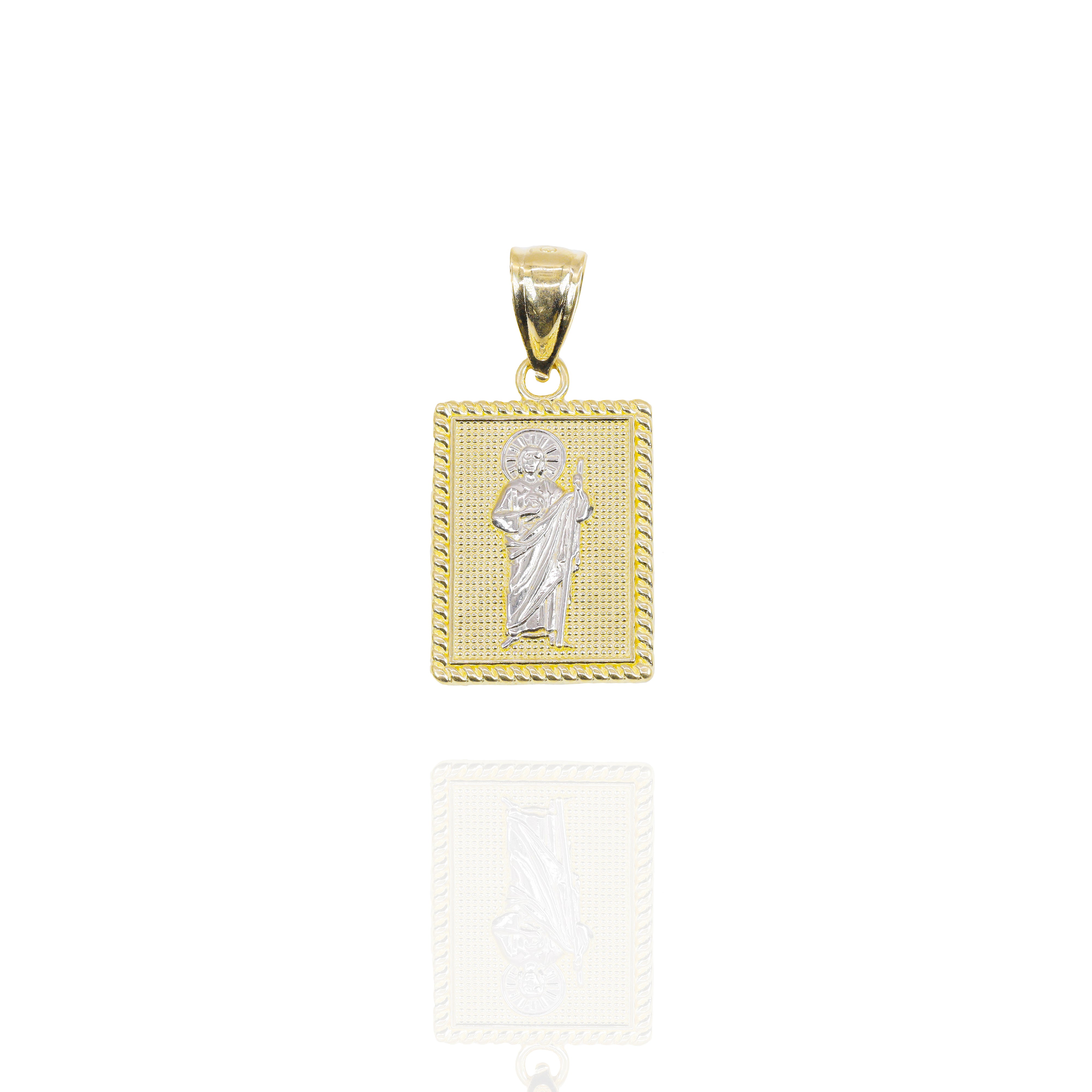 Italian Square Saint Jude Gold Pendant