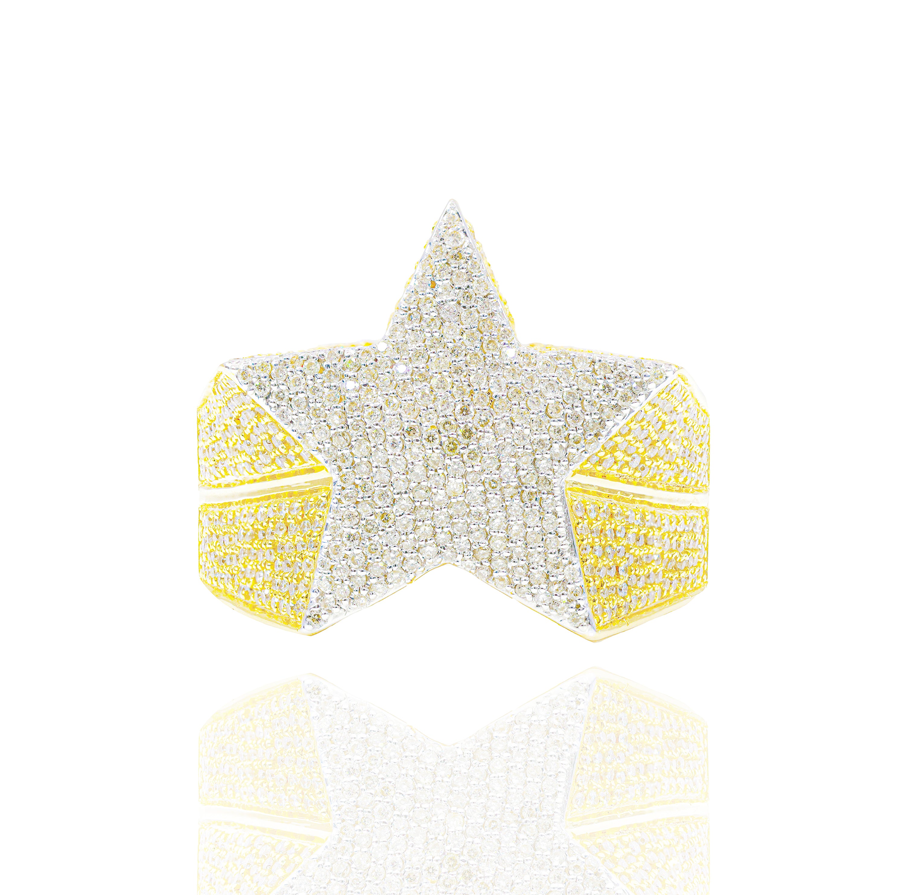 Micro Pave Star Shaped Ring