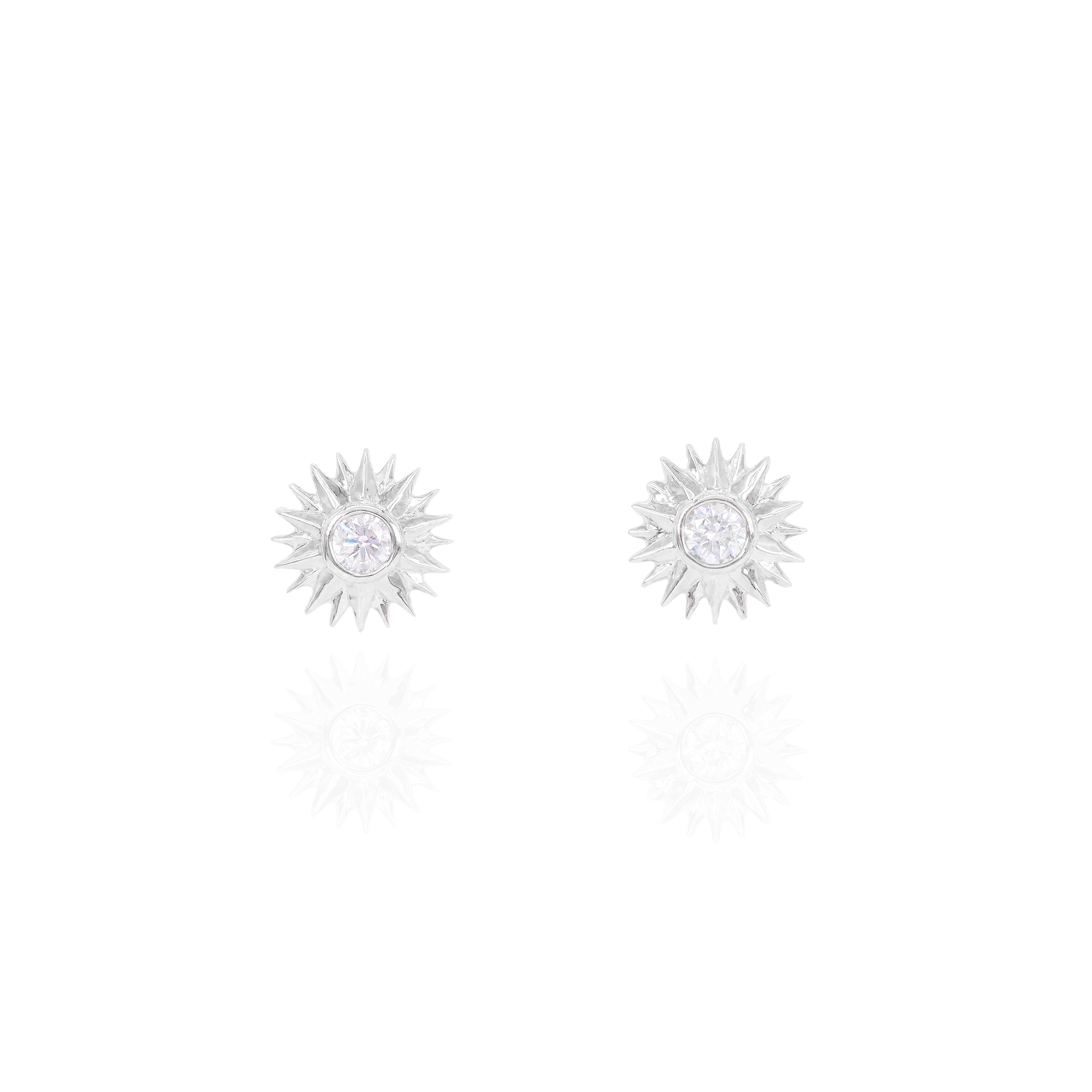 Diamond Sun Burst Earrings