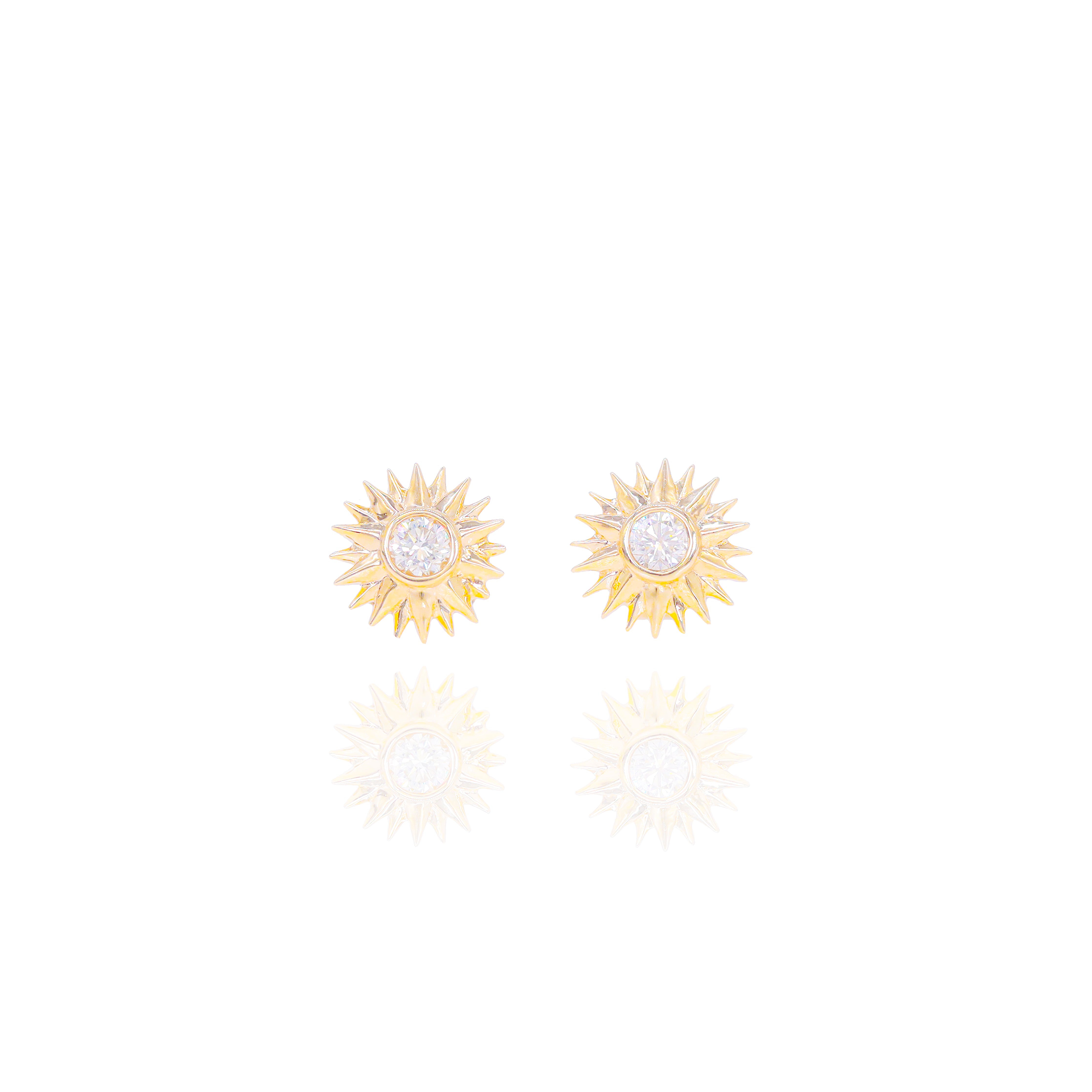 Diamond Sun Burst Earrings