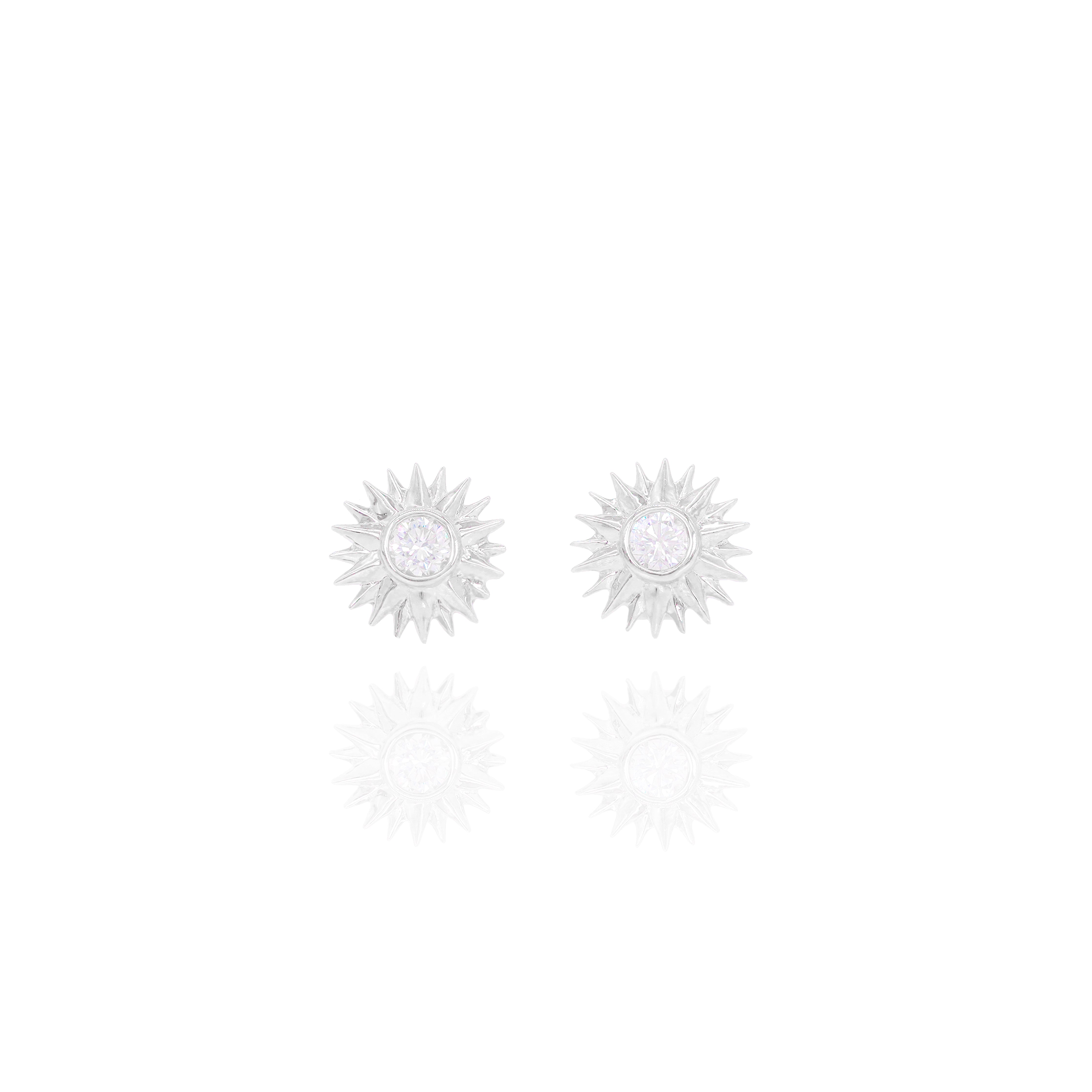 Diamond Sun Burst Earrings