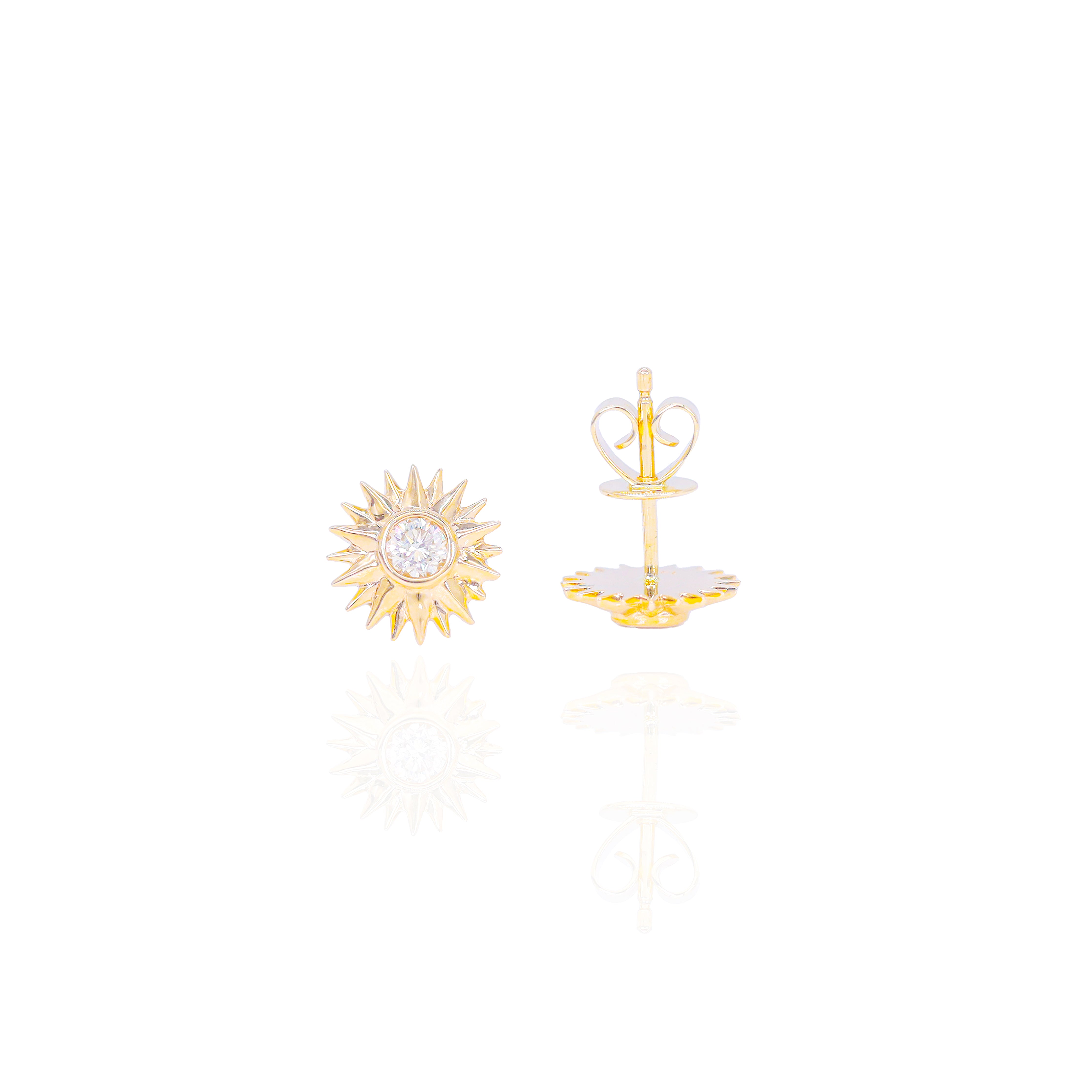 Diamond Sun Burst Earrings