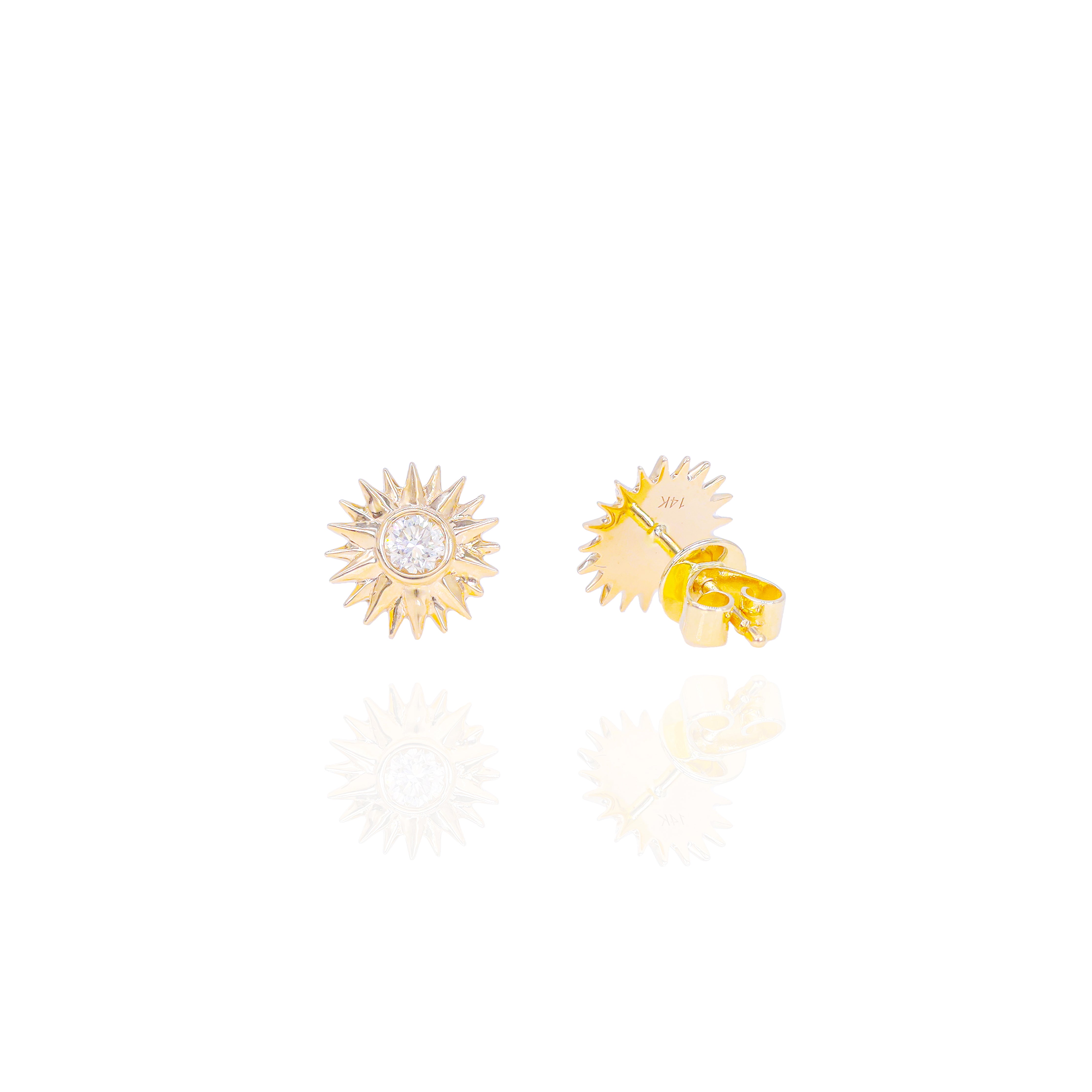 Diamond Sun Burst Earrings