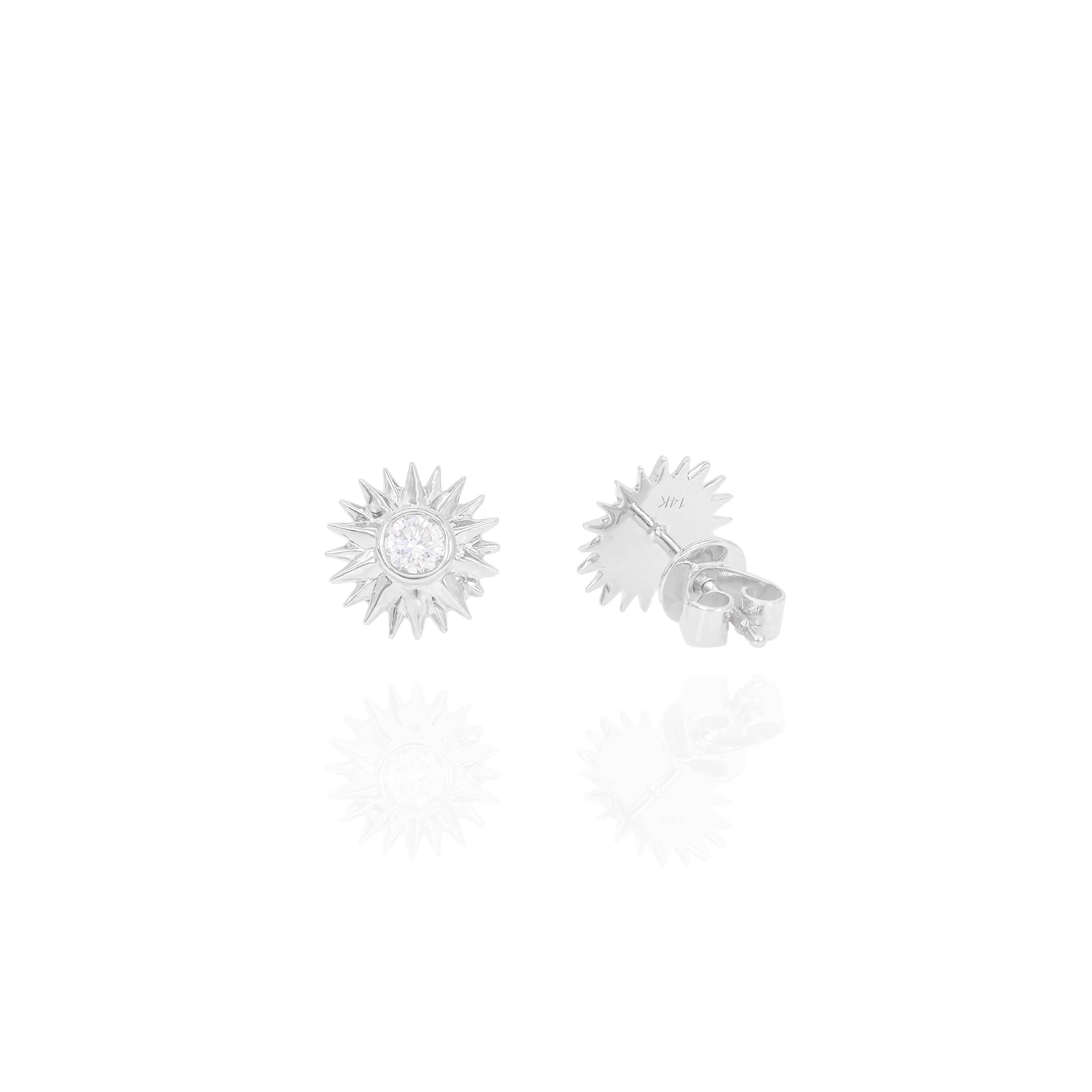 Diamond Sun Burst Earrings
