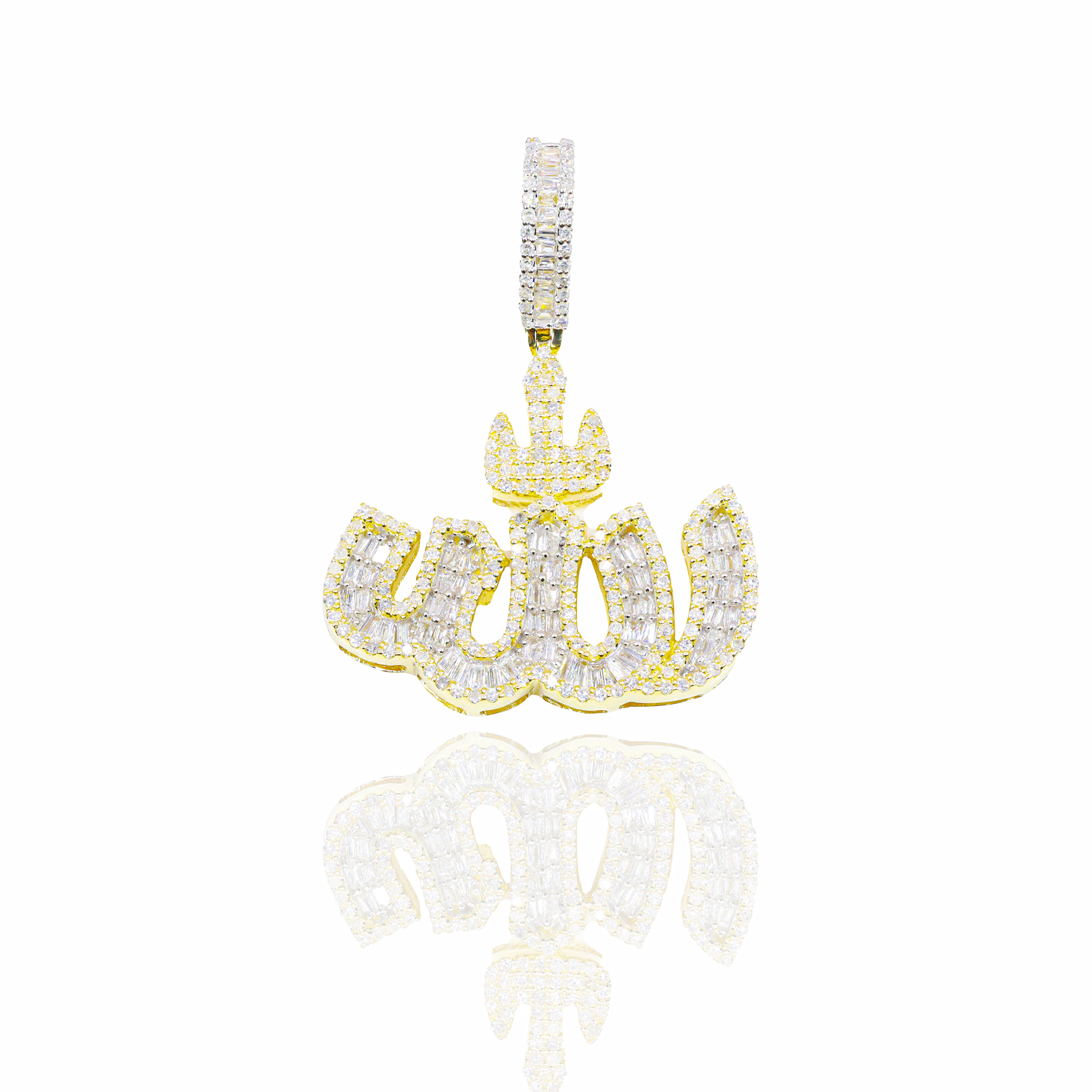 Baguette Allah Diamond Pendant