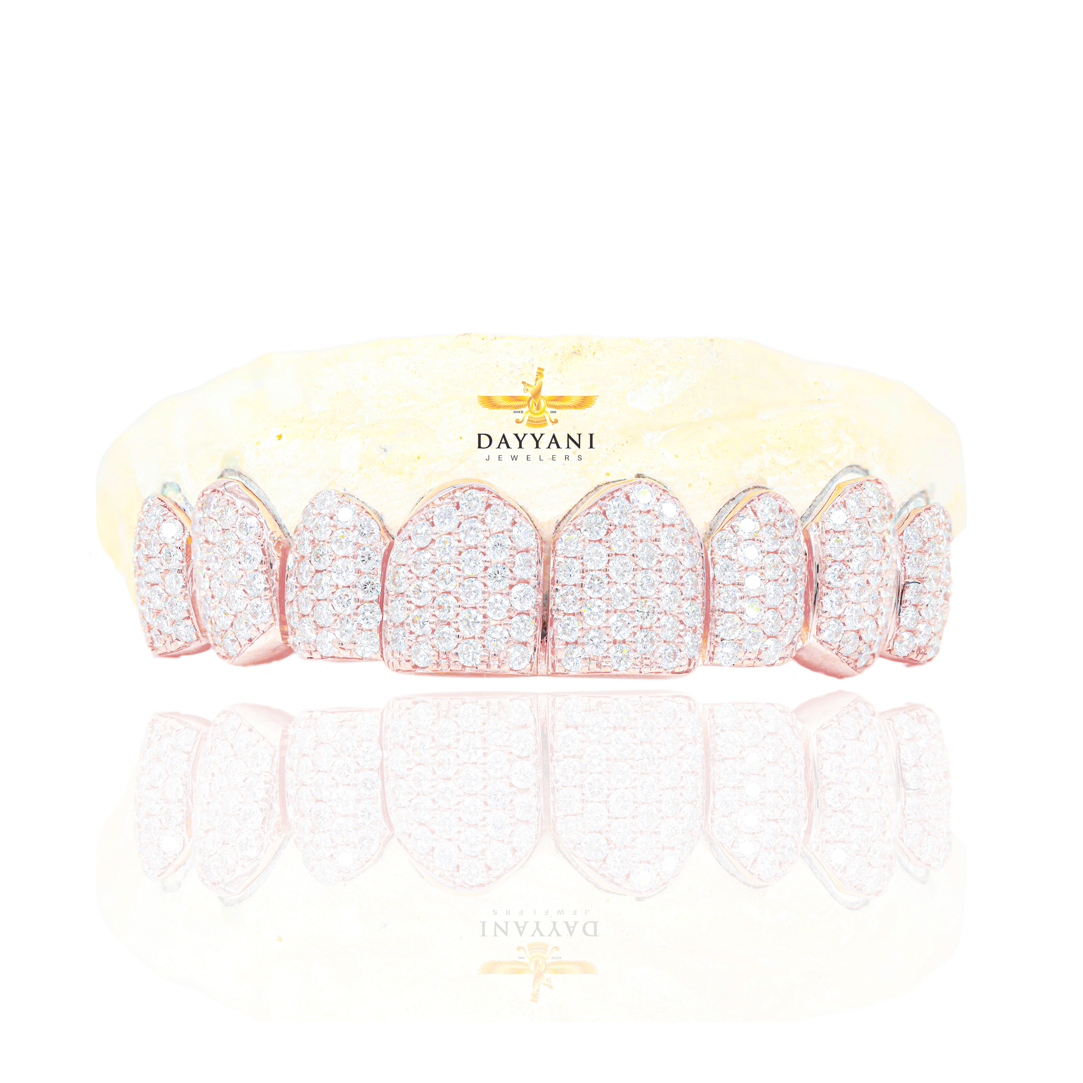 Custom VS Clarity Diamond Grillz Hand Set Natural Diamonds Gold Grillz (Zig-Zag Setting)