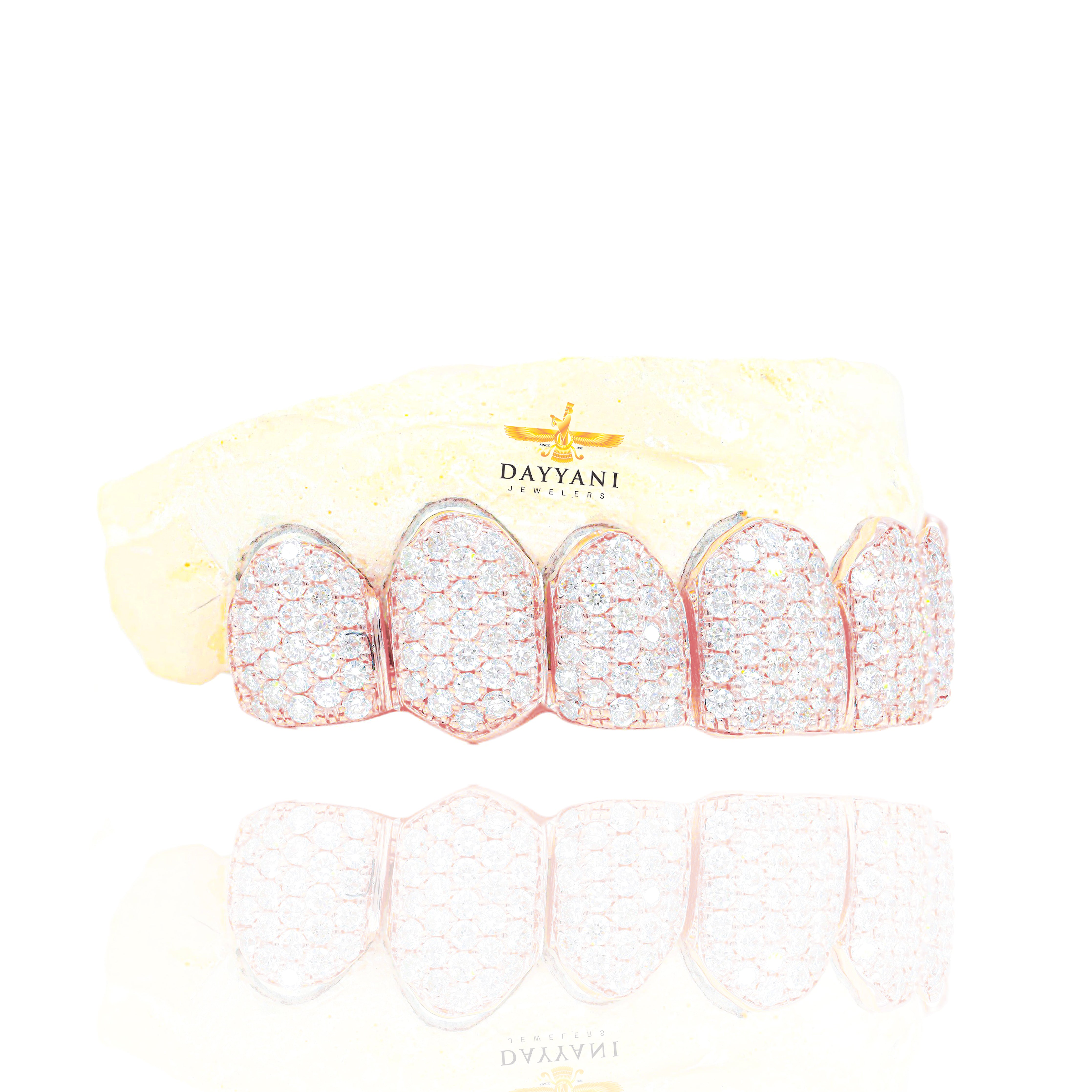 Custom VS Clarity Diamond Grillz Hand Set Natural Diamonds Gold Grillz (Zig-Zag Setting)