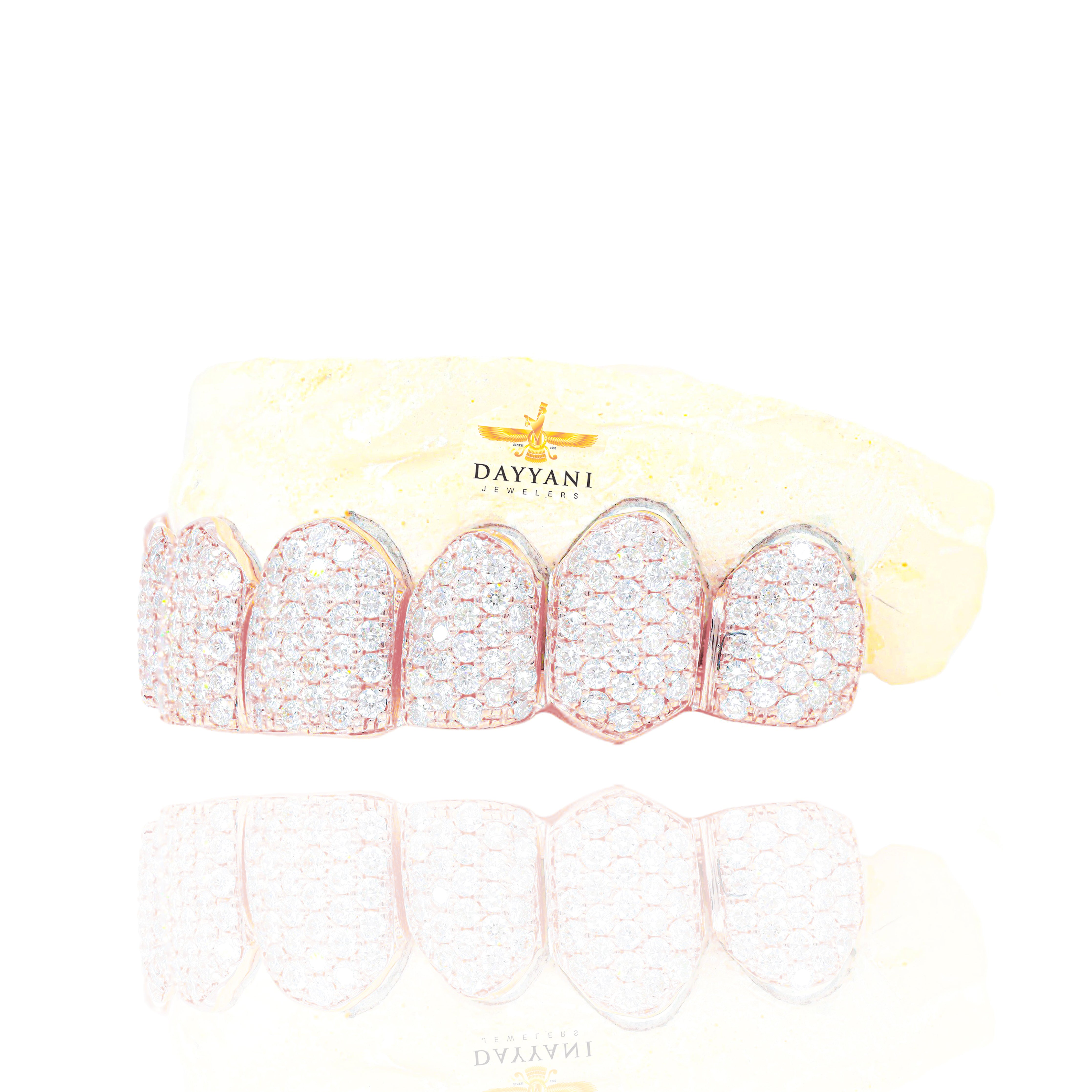 Custom VS Clarity Diamond Grillz Hand Set Natural Diamonds Gold Grillz (Zig-Zag Setting)
