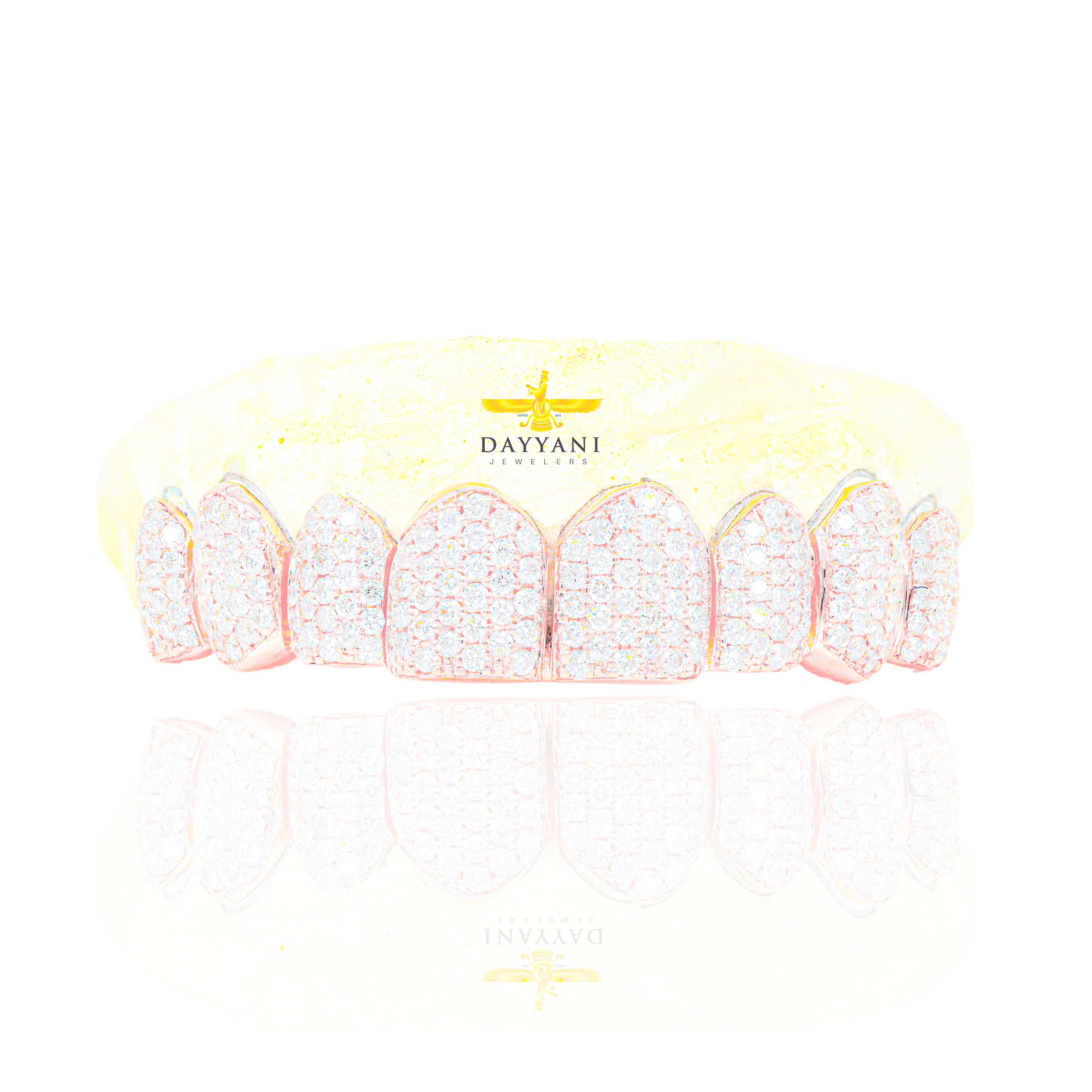 Custom VS Clarity Diamond Grillz Hand Set Natural Diamonds Gold Grillz (Zig-Zag Setting)