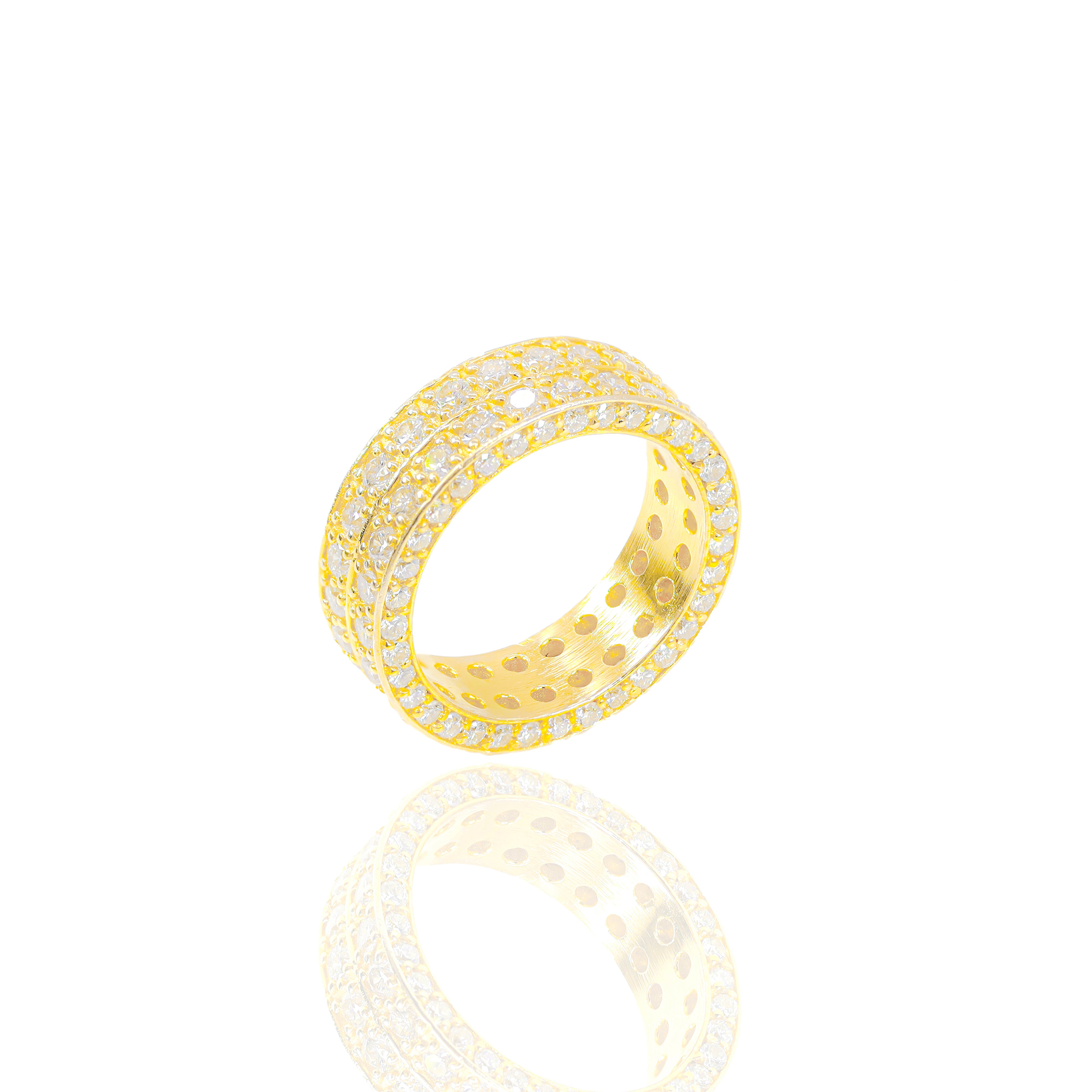 Two Row Diamond Eternity Band w/ Diamond on Inner Shank