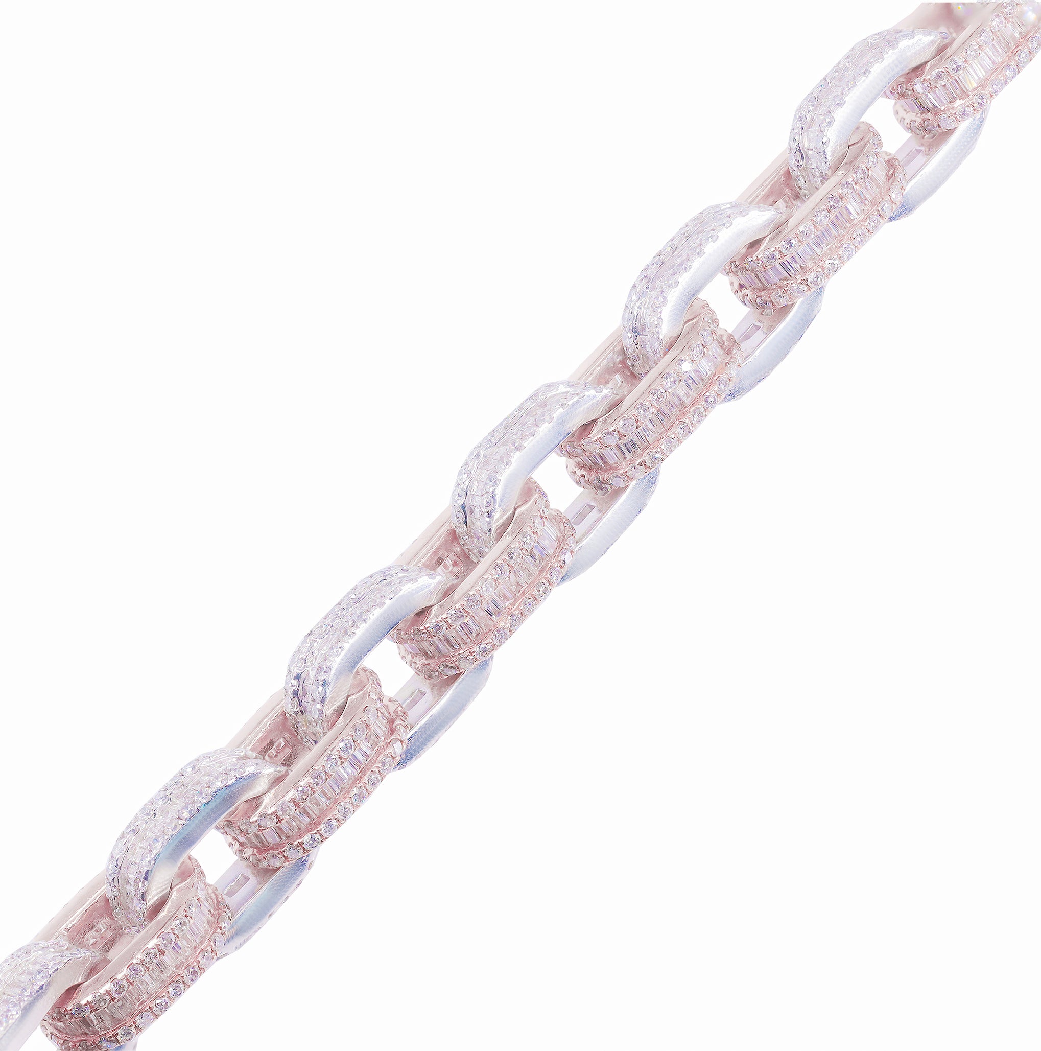Two-Tone Diamond Hermes Link Chain