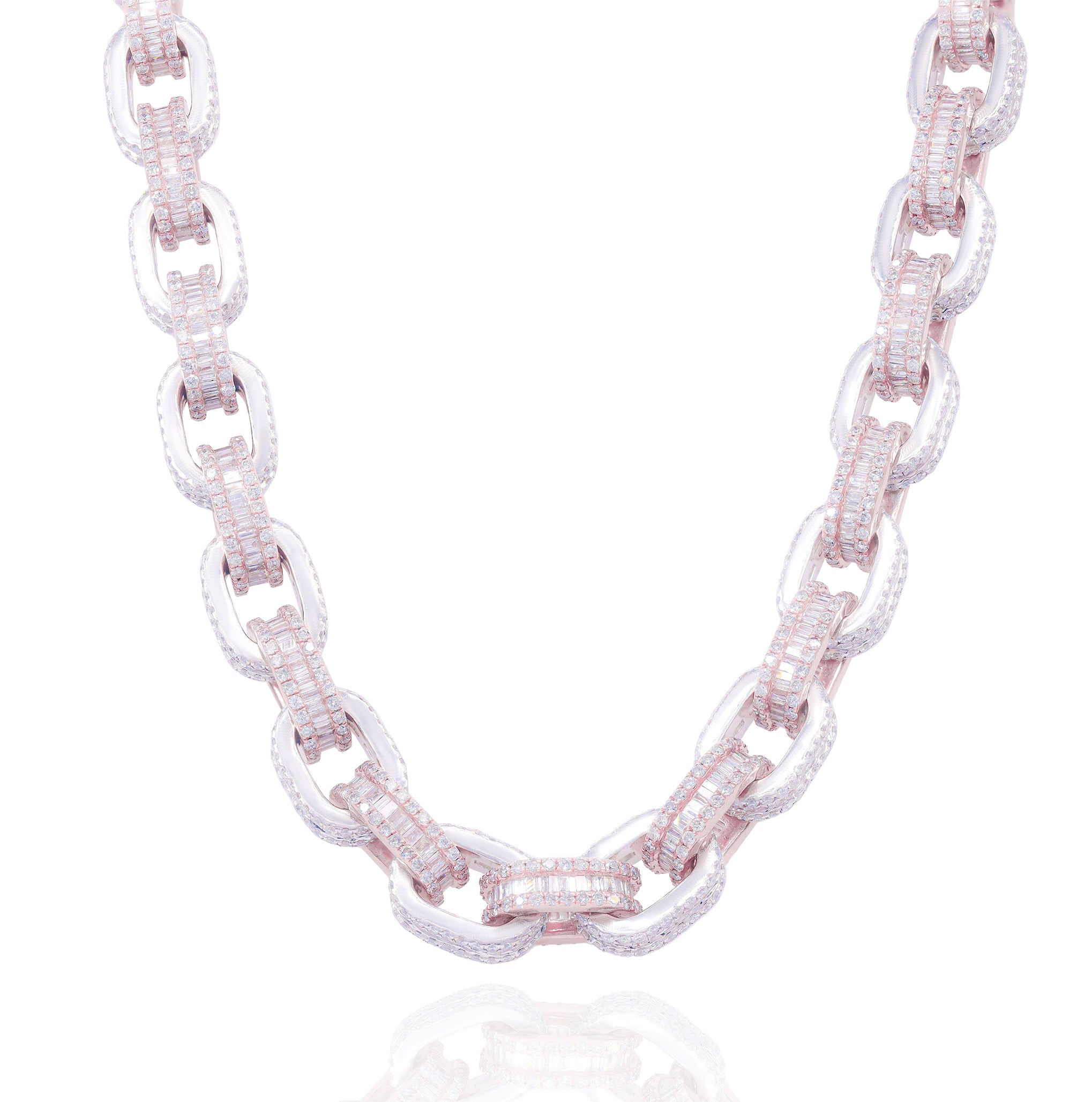 Two-Tone Diamond Hermes Link Chain