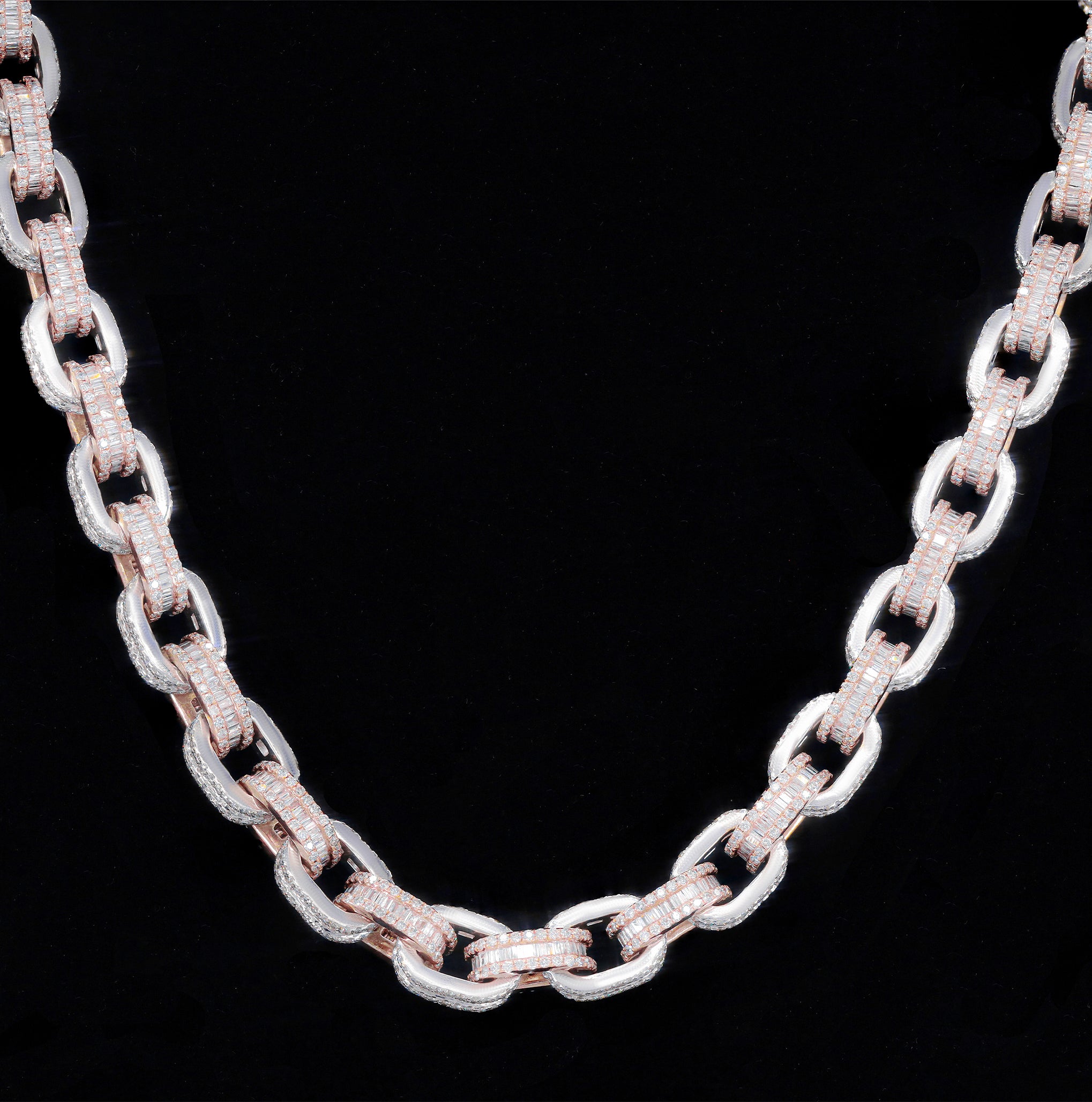 Two-Tone Diamond Hermes Link Chain