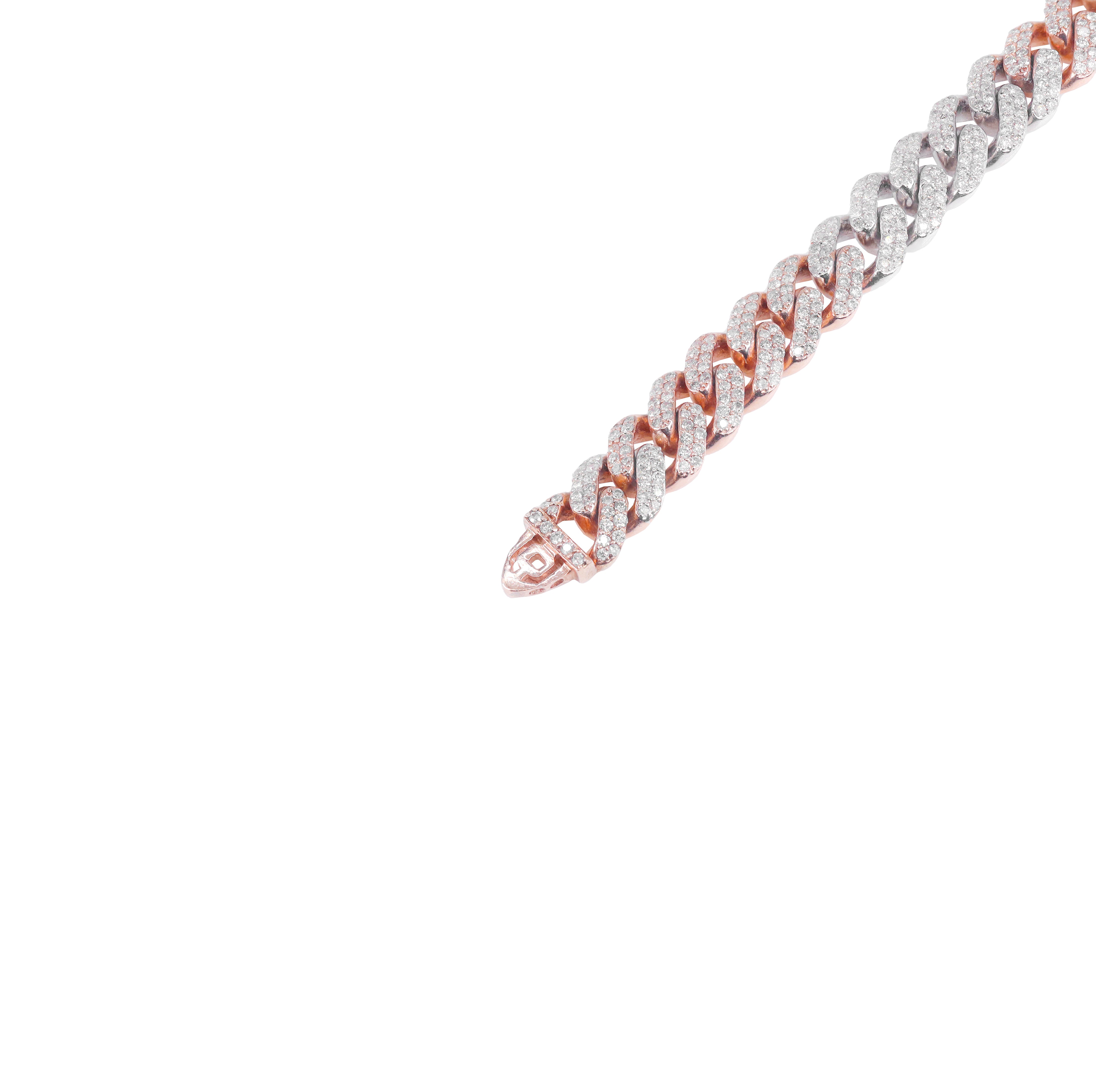 9.5mm Two-Tone Diamond Miami Cuban Link Chain