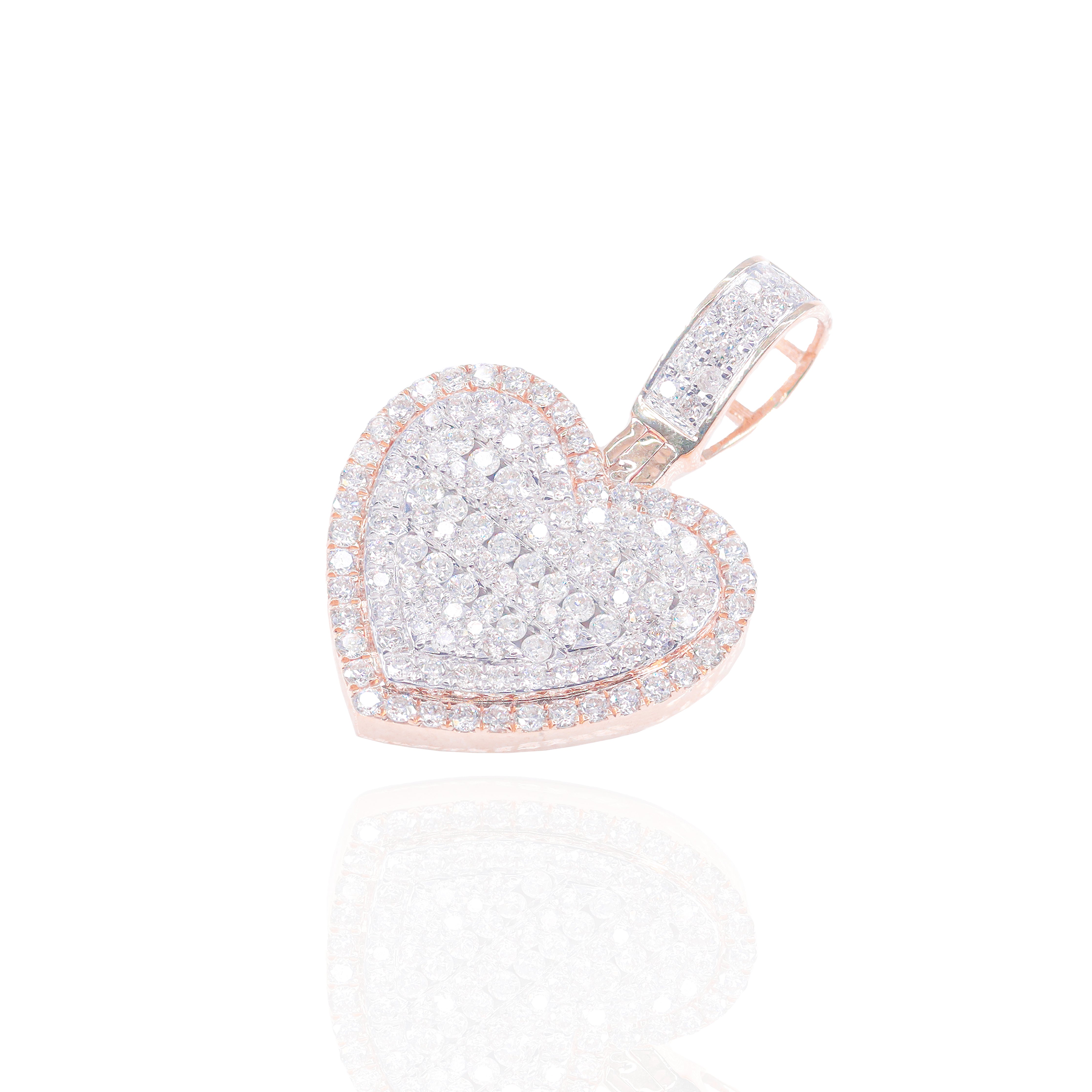 Layered Diamond Heart Pendant