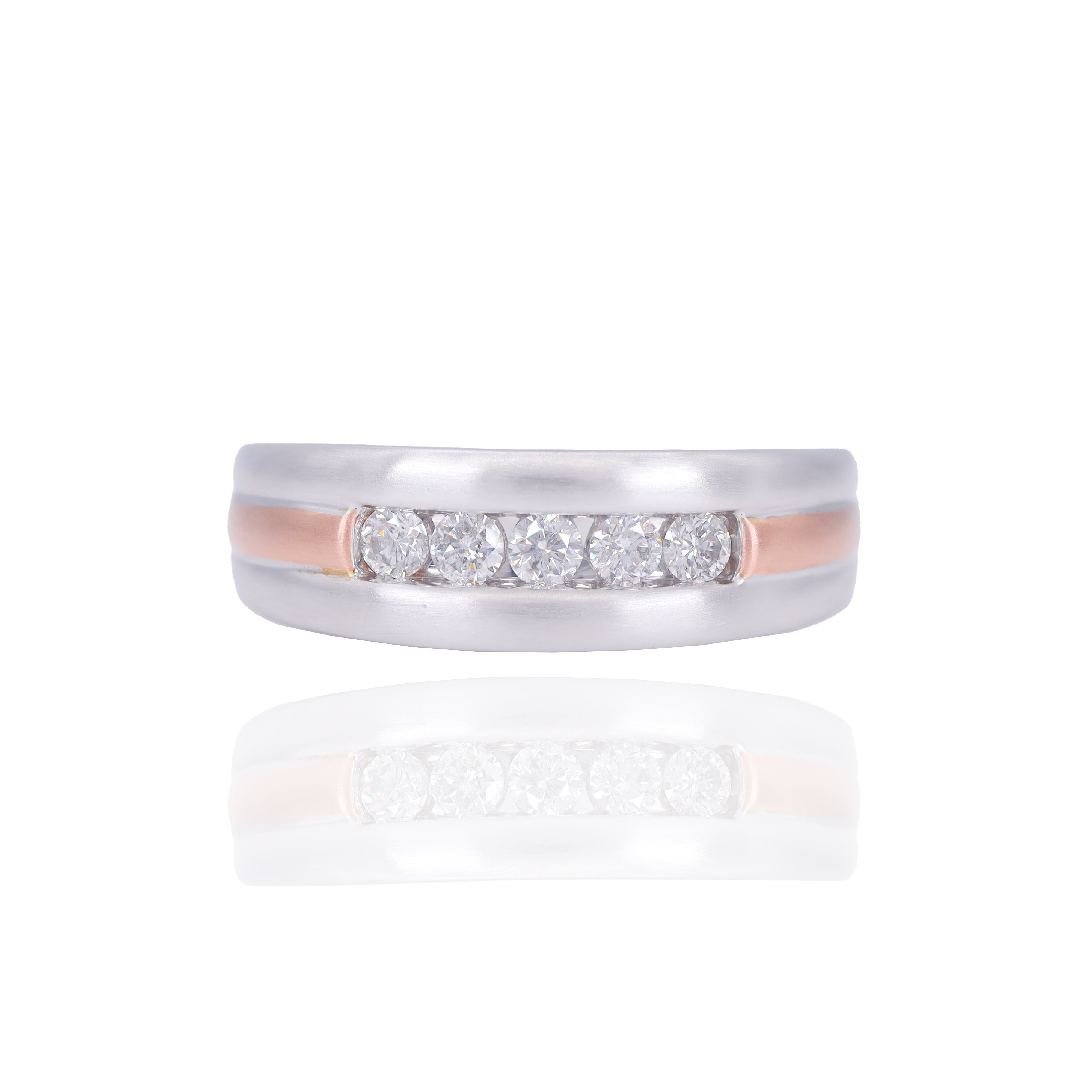 One Row Two Tone Diamond Band